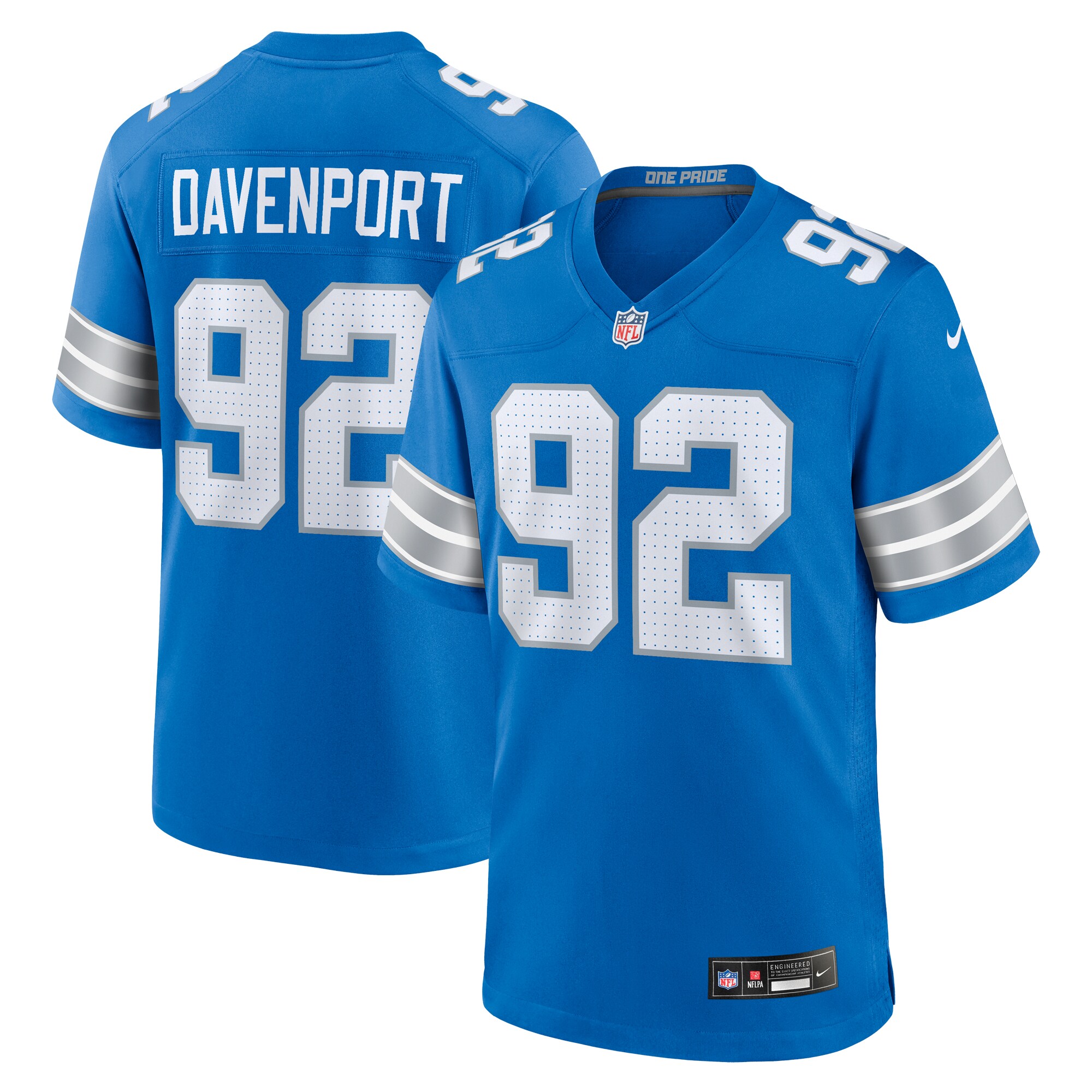 Marcus Davenport Detroit Lions  Team Game Jersey -  Blue