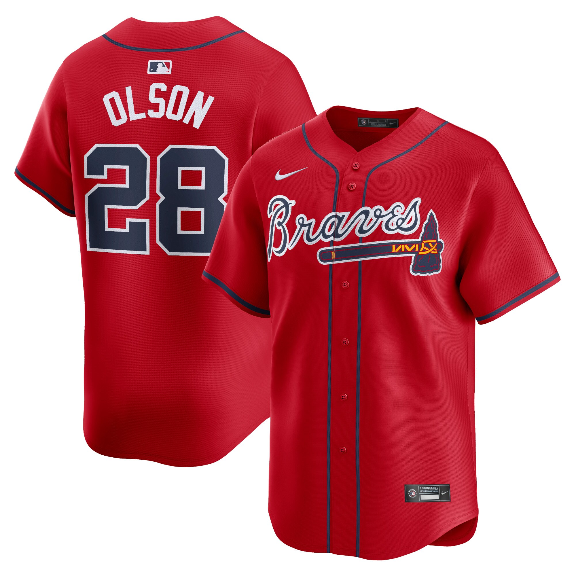 Matt Olson Atlanta Braves  Alternate Limited Player Jersey\u00c2\u00a0\u00e2\u20ac\u201c Red