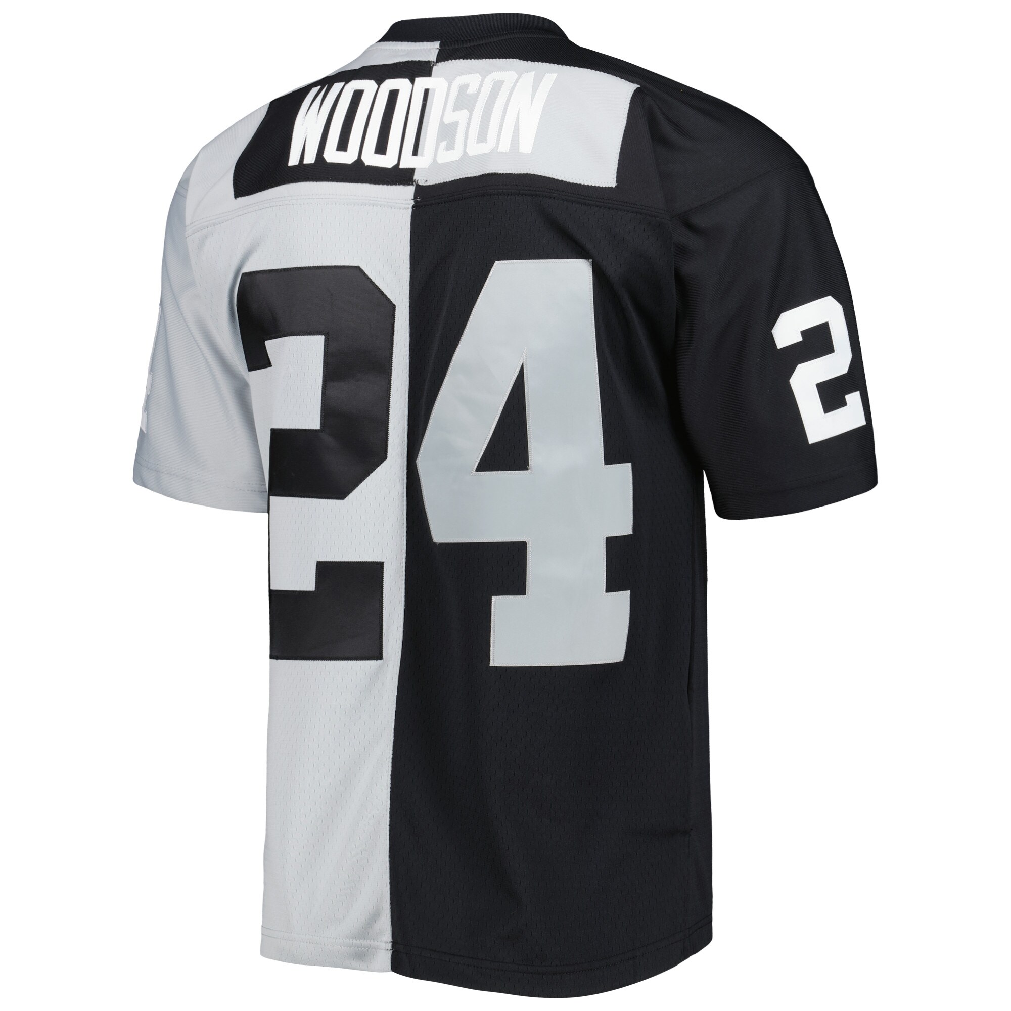 Charles Woodson Las Vegas Raiders Mitchell & Ness 1998 Split Legacy Replica Jersey - Black\/Silver