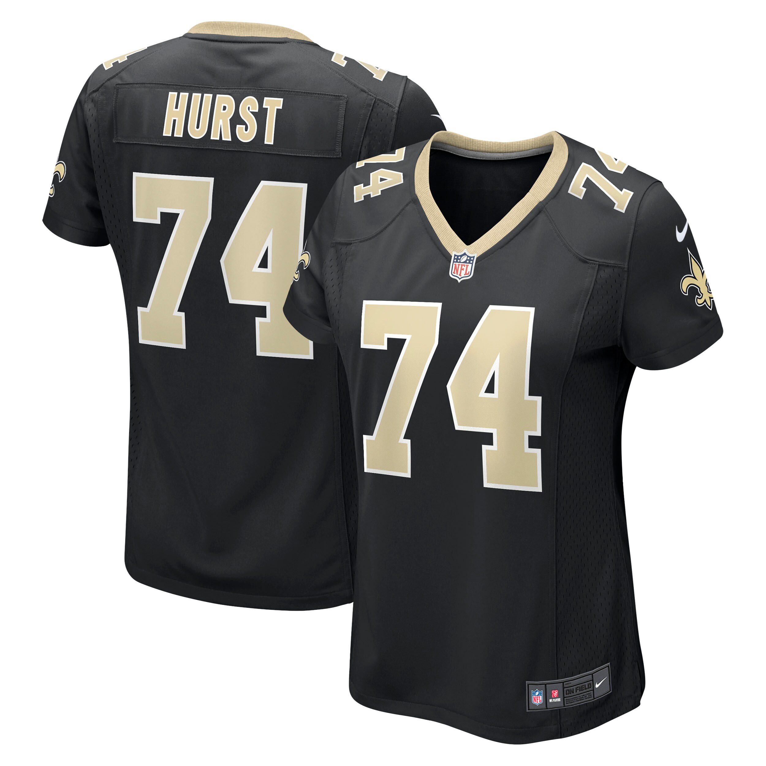 James Hurst New Orleans Saints  Women's Game Jersey - Black