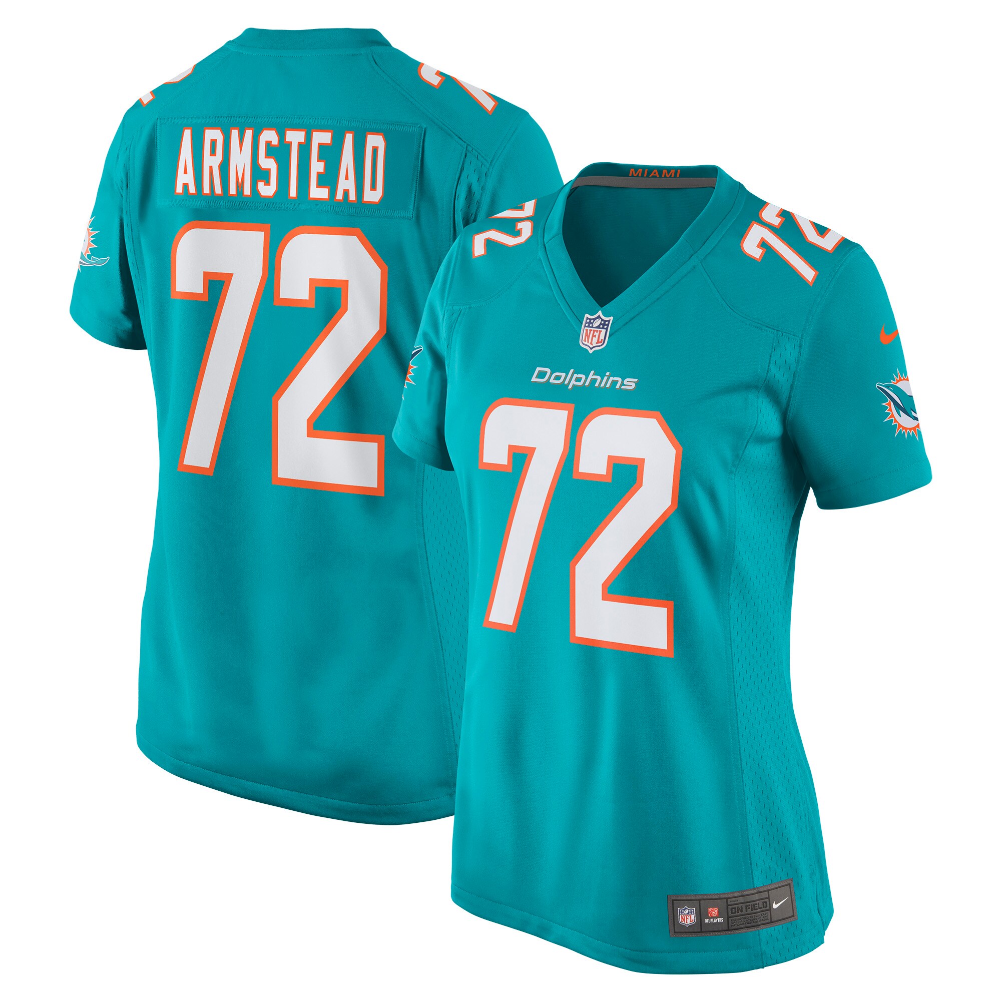 Terron Armstead Miami Dolphins  Women's Game Jersey - Aqua