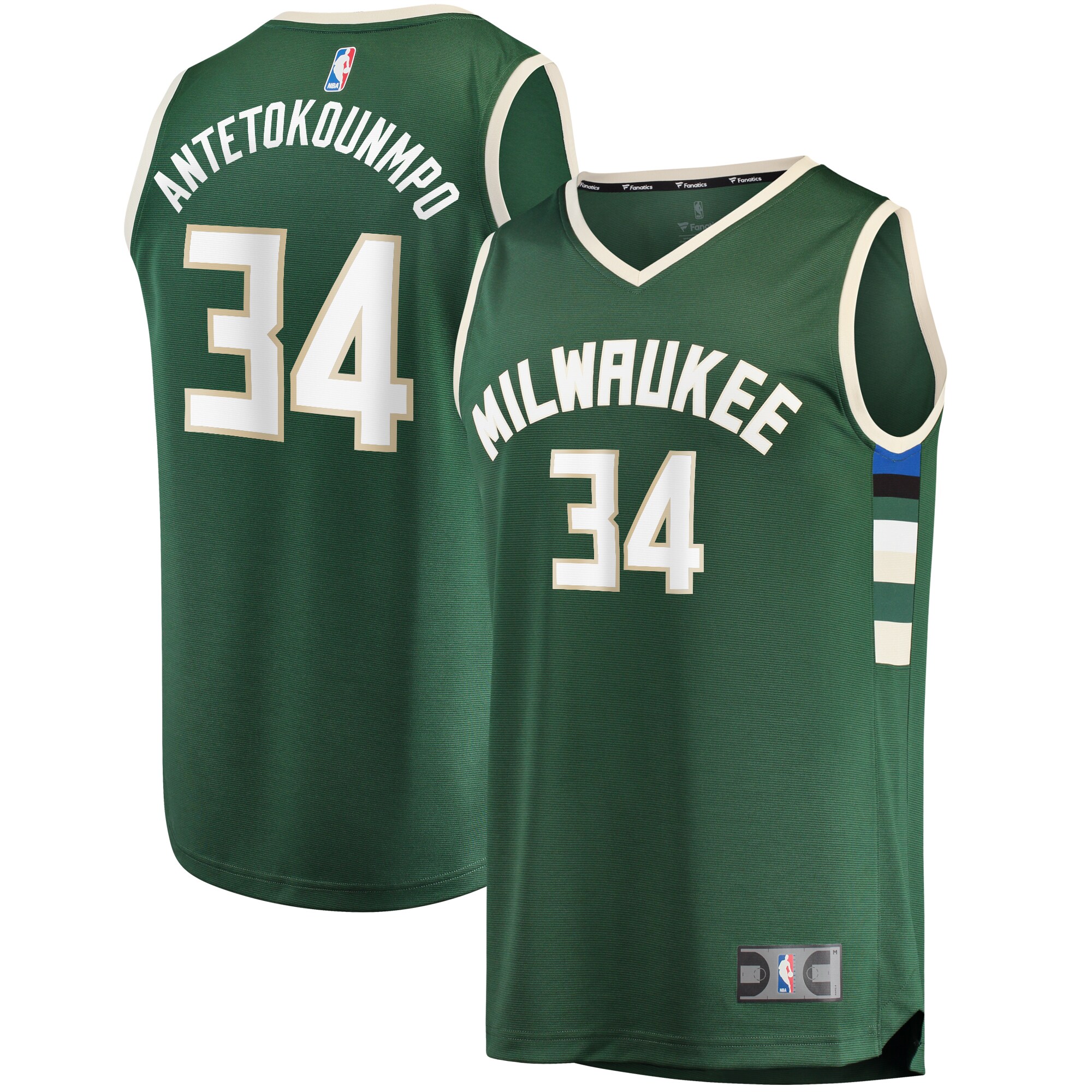 Giannis Antetokounmpo Milwaukee Bucks Fanatics Fast Break Replica Player Jersey - Icon Edition - Hunter Green