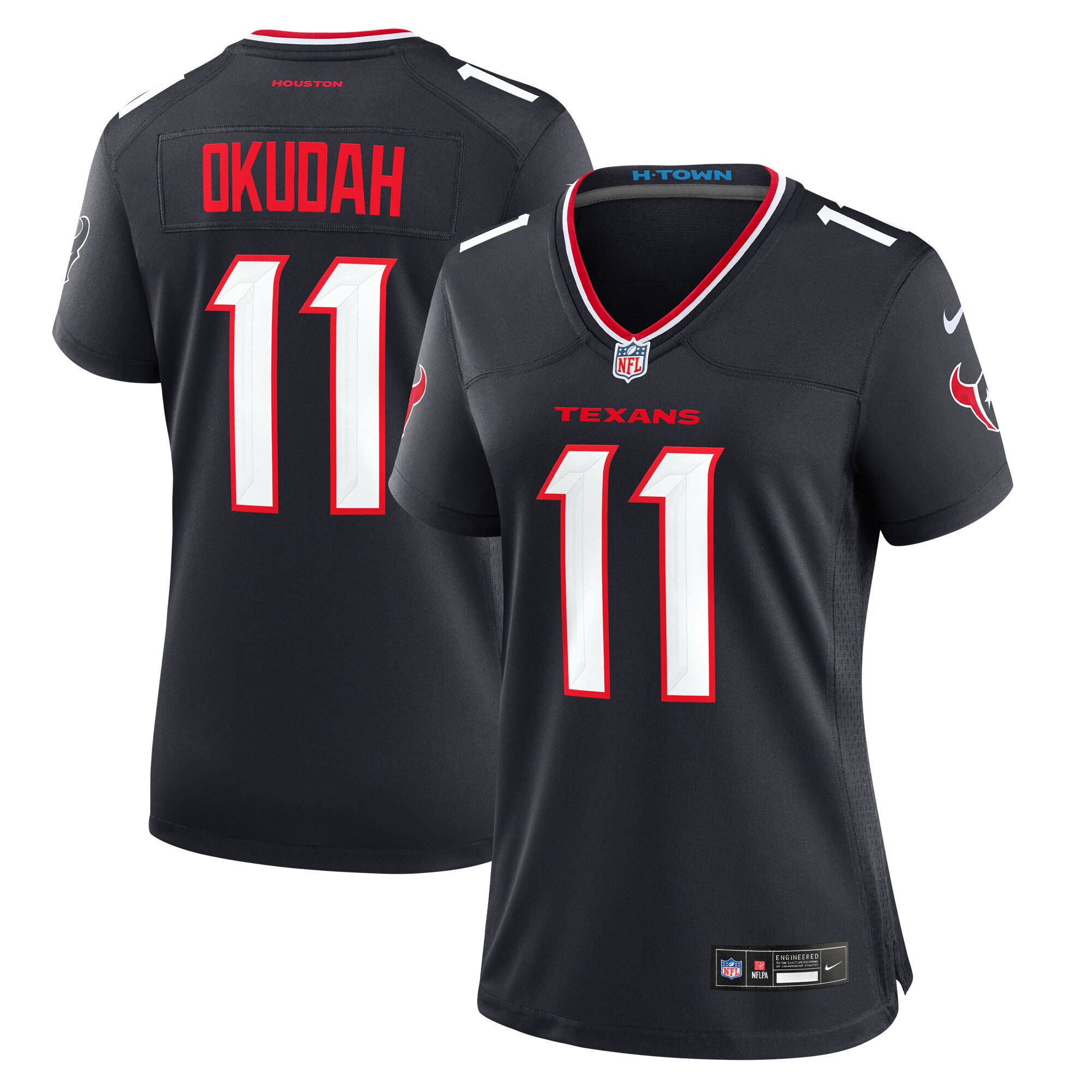 Jeff Okudah Houston Texans  Women's Team Game Jersey -  Navy