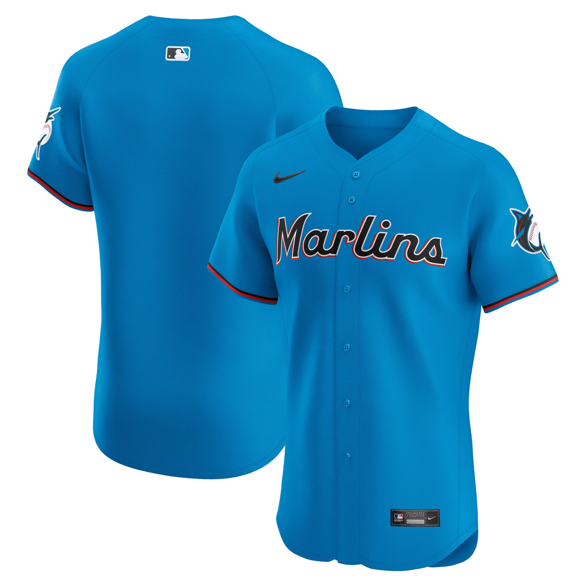 Miami Marlins  Alternate Vapor Premier Elite Patch Jersey - Blue