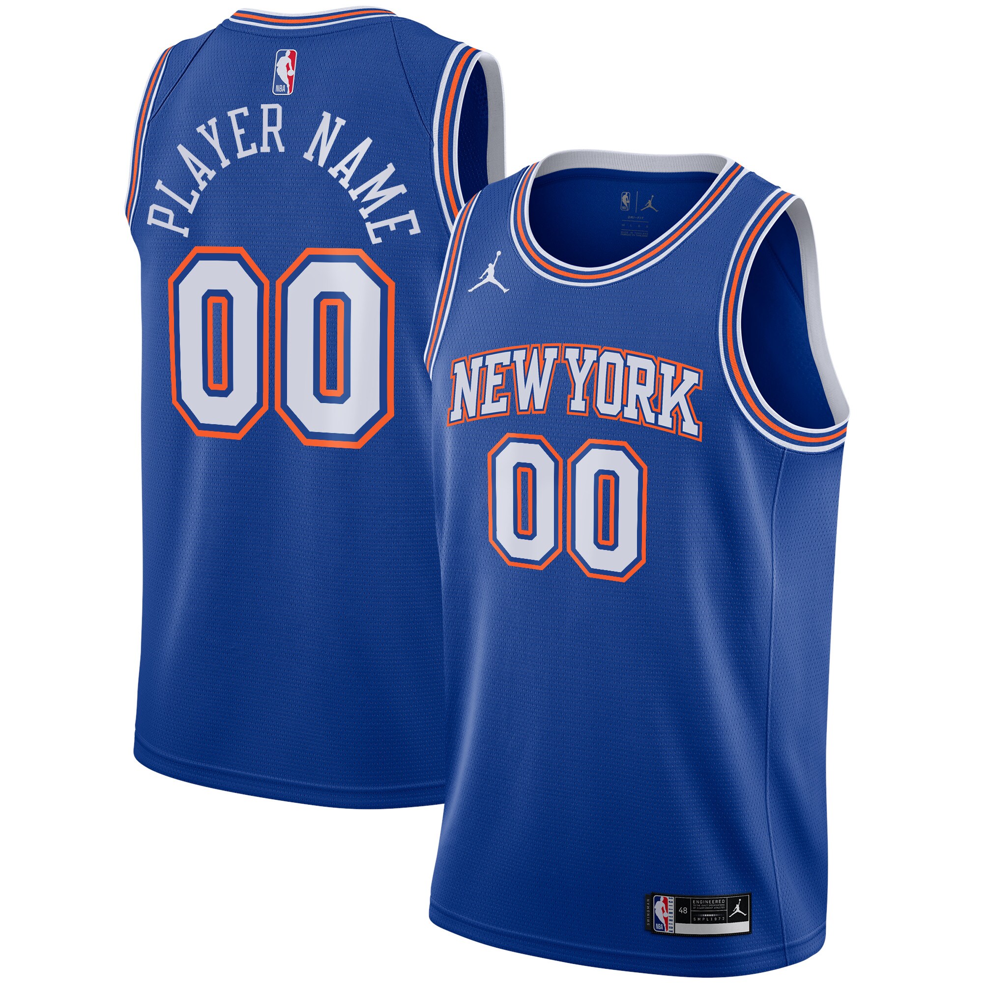 New York Knicks Jordan Brand Swingman Custom Jersey - Statement Edition - Blue