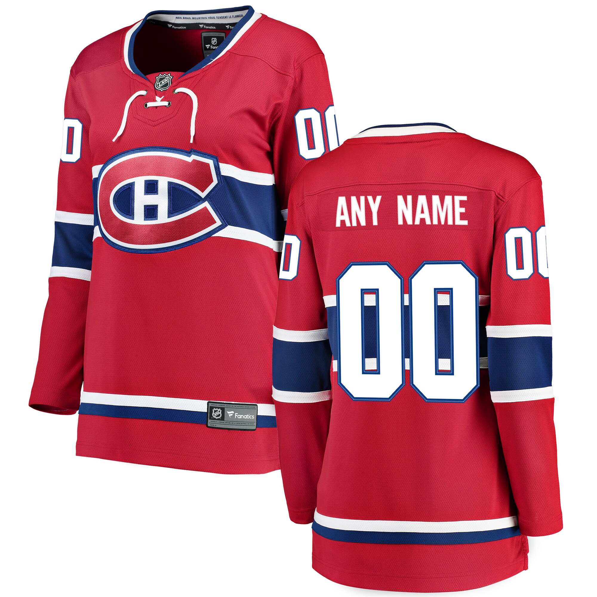 Montreal Canadiens Fanatics Women's Home Breakaway Custom Jersey - Red
