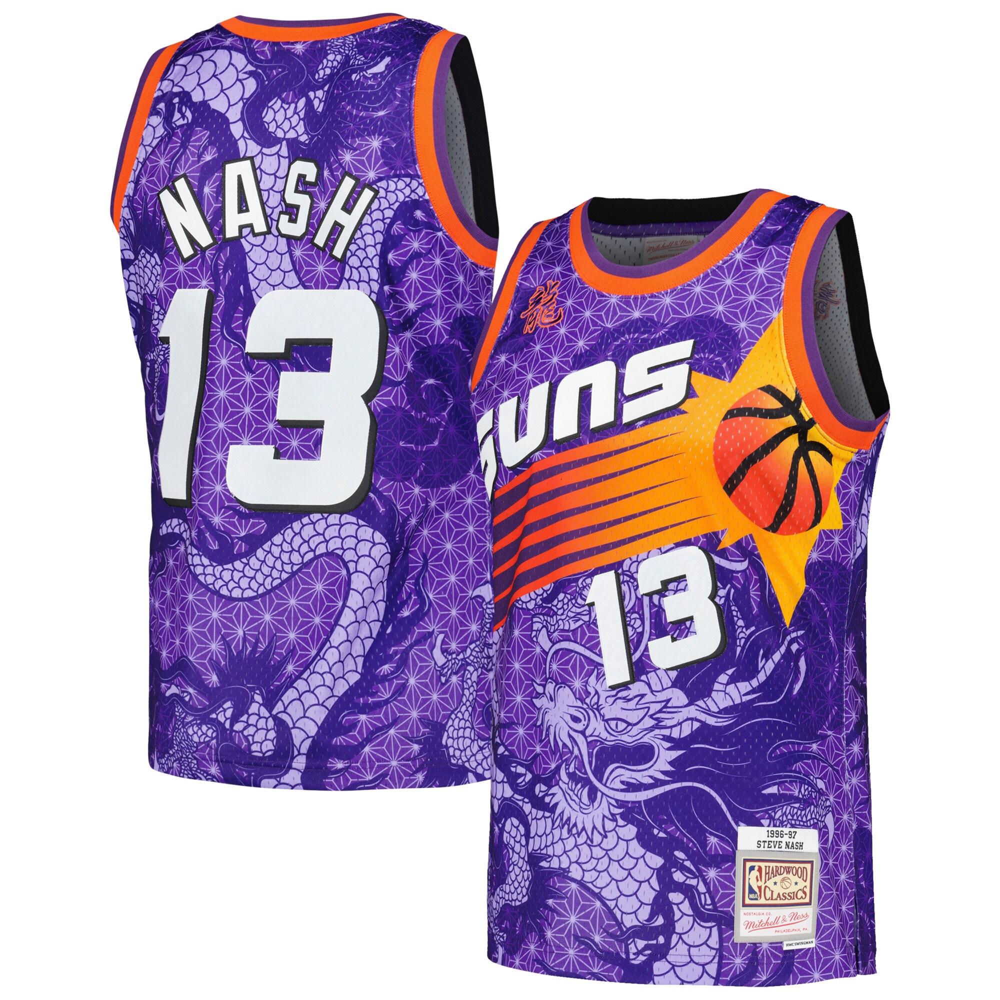 Steve Nash Phoenix Suns Mitchell & Ness 1996\/97 Hardwood Classics Asian Heritage 6.0 Swingman Throwback Player Jersey - Purple