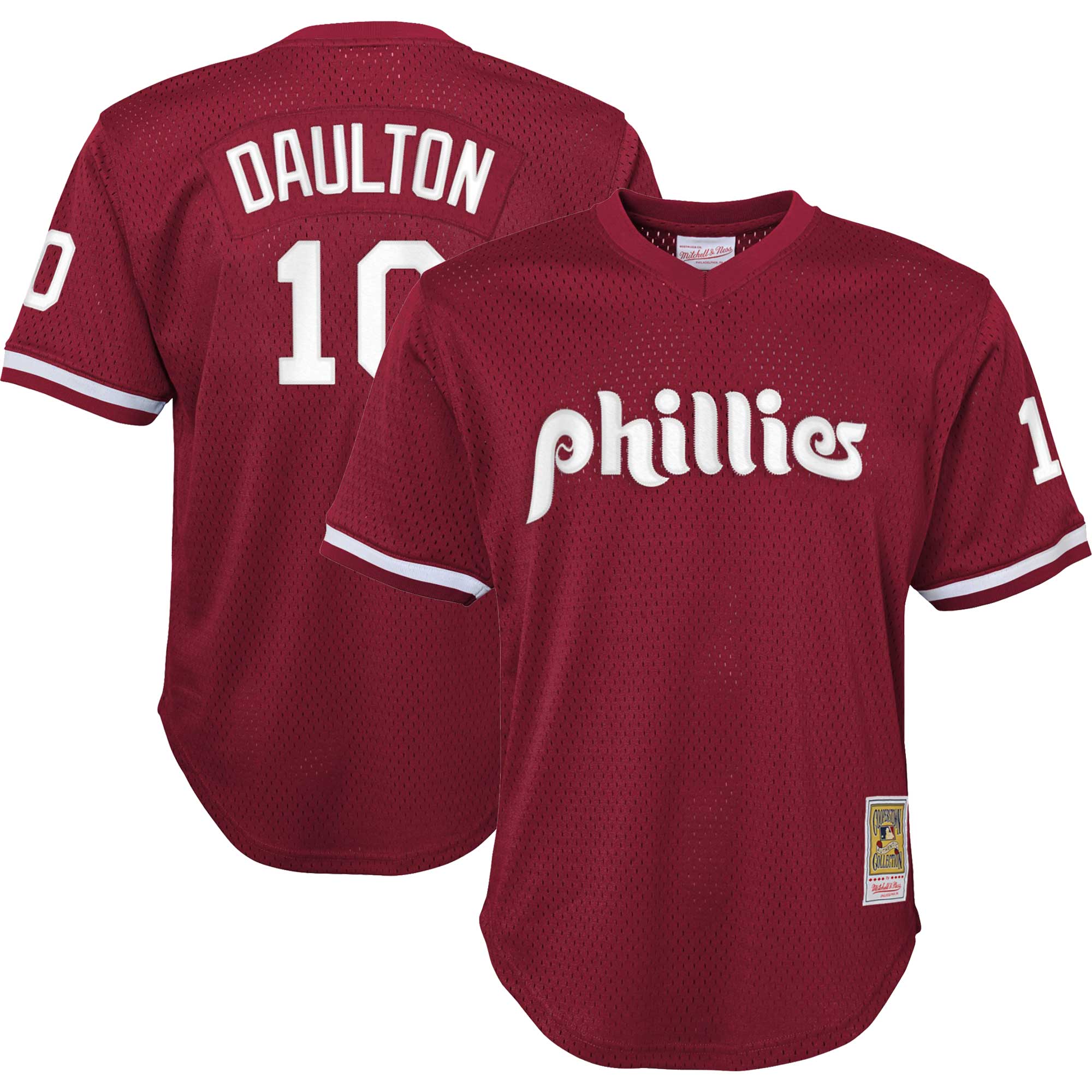 Darren Daulton Philadelphia Phillies Mitchell & Ness Youth Cooperstown Collection\u00c2\u00a0Mesh Batting Practice Jersey - Burgundy