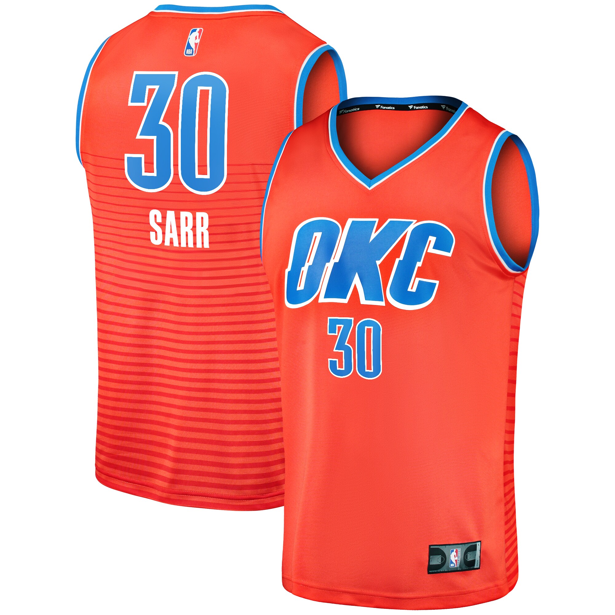 Olivier Sarr Oklahoma City Thunder Fanatics Fast Break Replica Player Jersey - Statement Edition - Orange