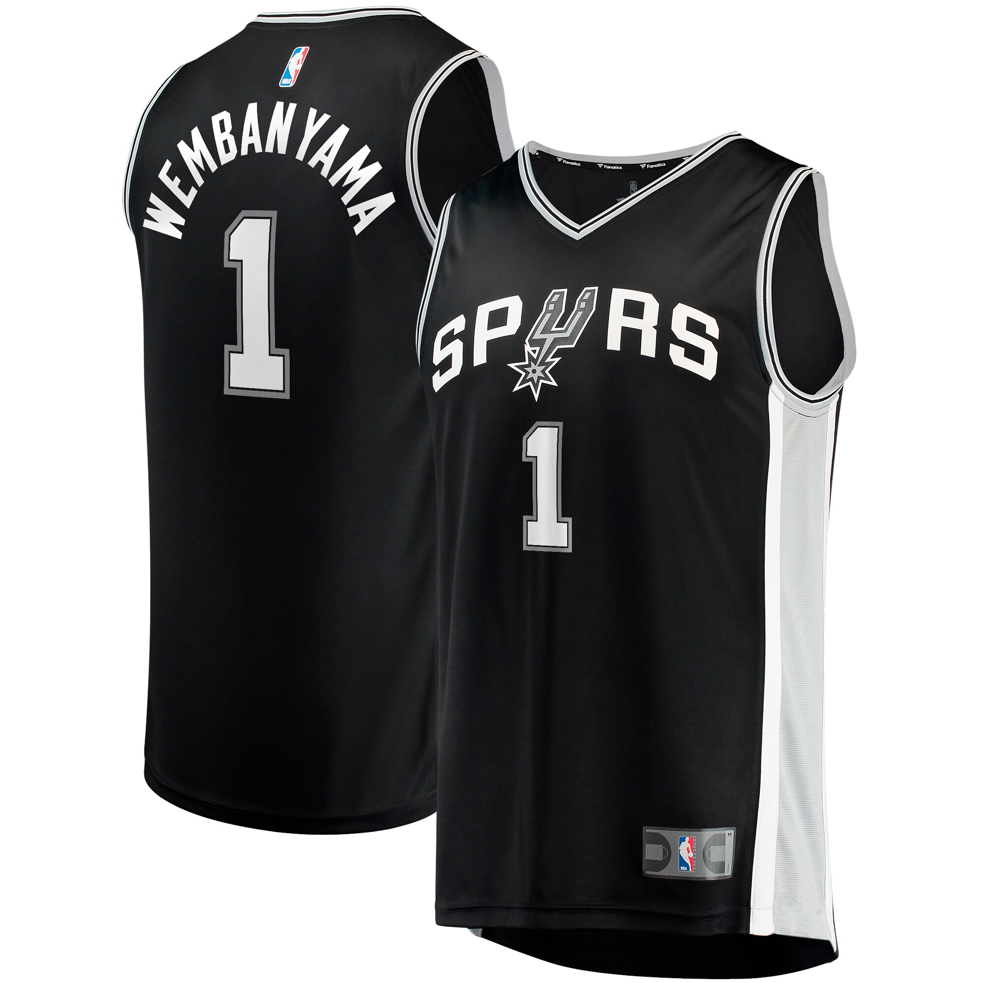 Victor Wembanyama San Antonio Spurs Fanatics Big & Tall Fast Break Replica Jersey Black - Icon Edition