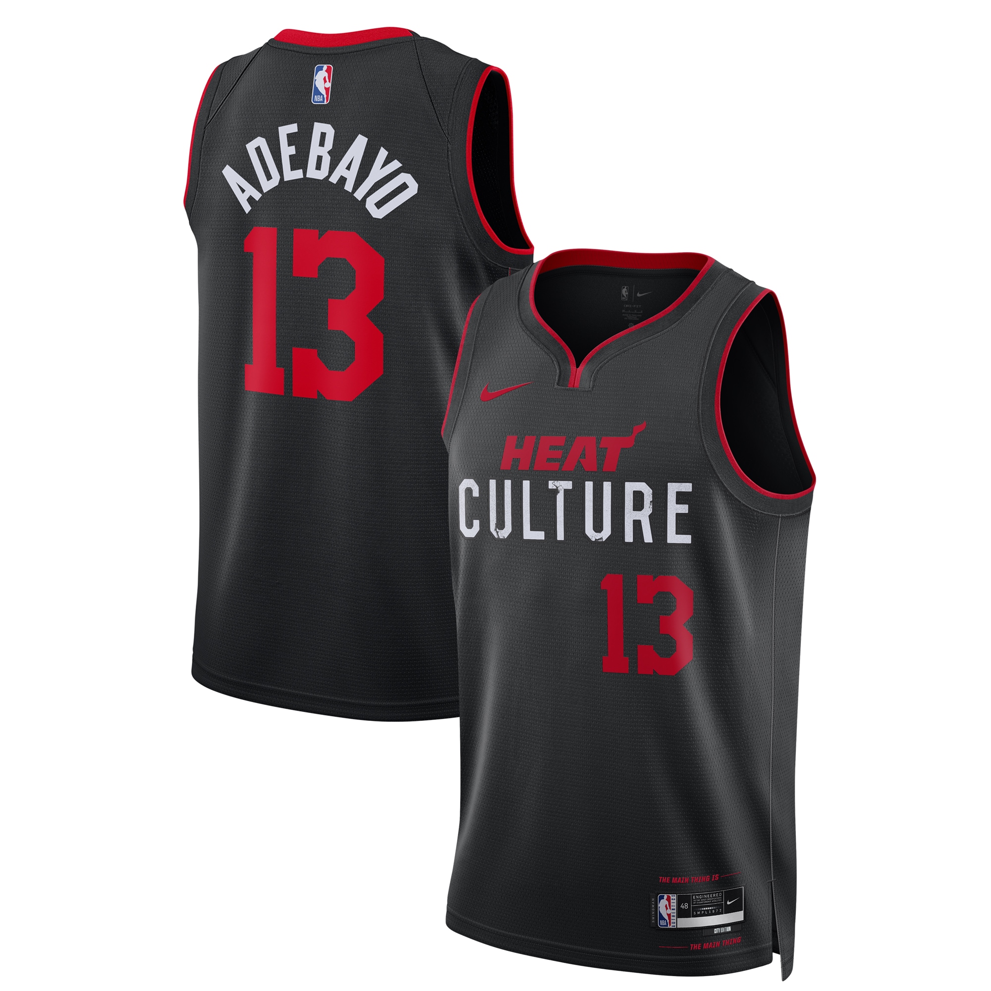 Bam Adebayo Miami Heat  Unisex 2023\/24 Swingman Jersey - Black - City Edition