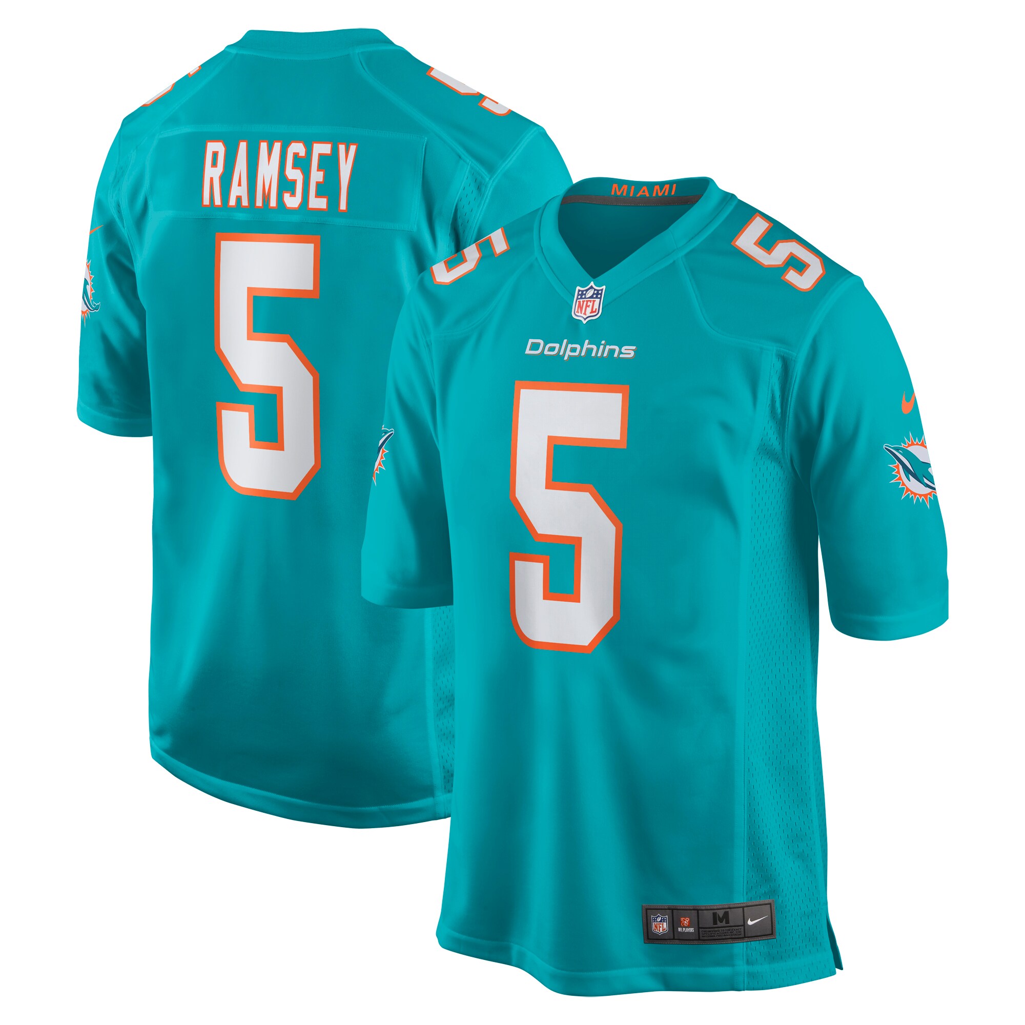 Jalen Ramsey Miami Dolphins  Team Color Game Jersey - Aqua