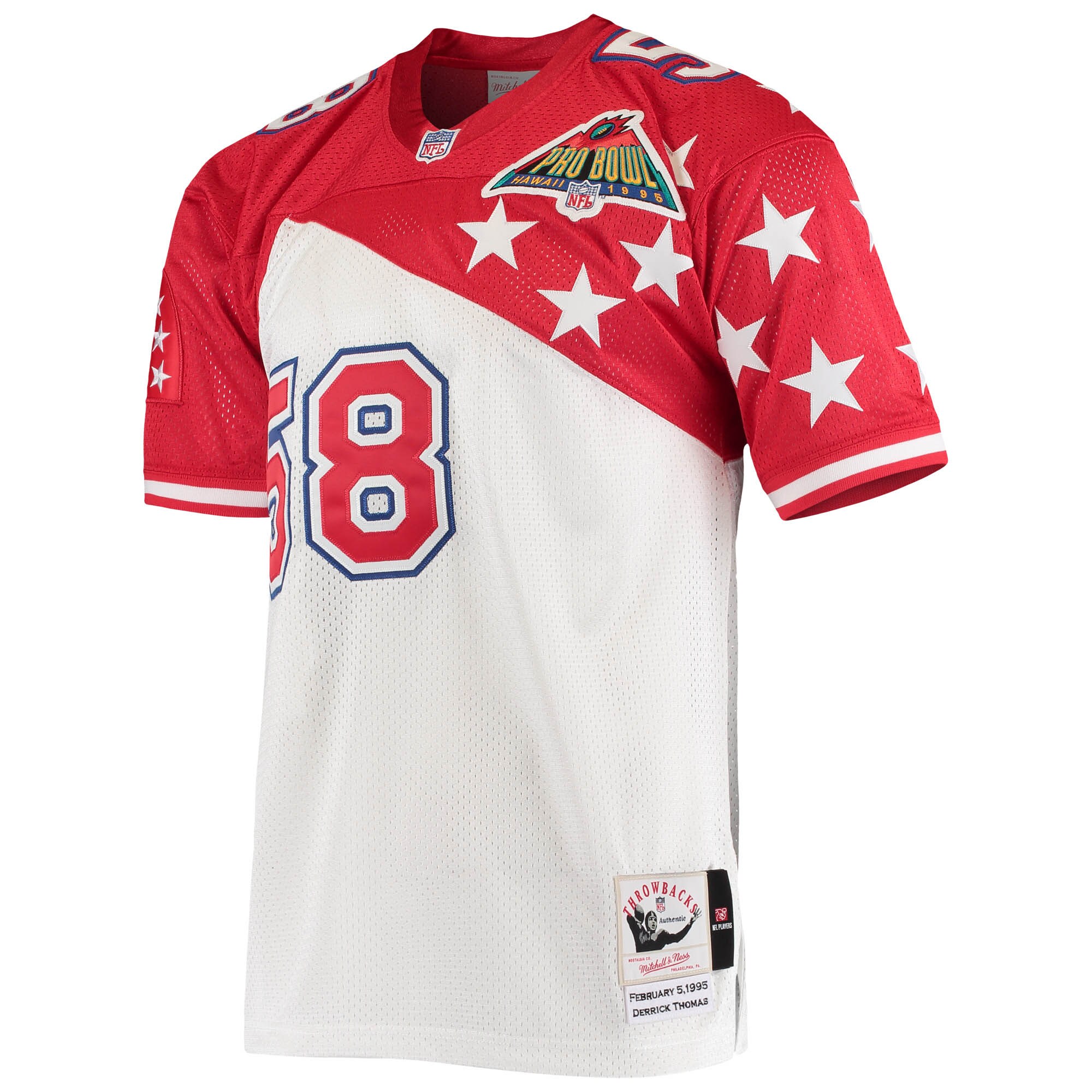Derrick Thomas AFC Mitchell & Ness 1995 Pro Bowl Authentic Jersey - White\/Red