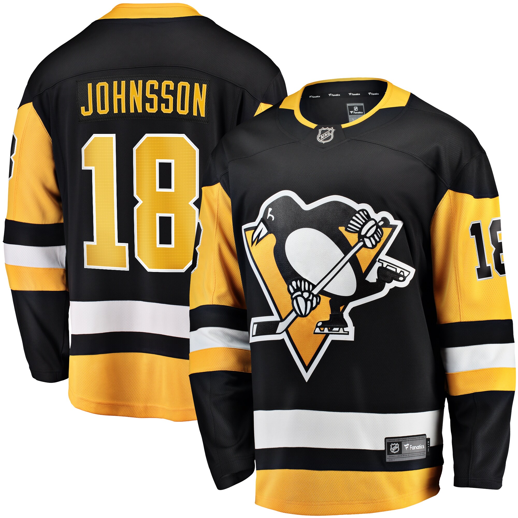 Andreas Johnsson Pittsburgh Penguins Fanatics Home Breakaway Jersey - Black