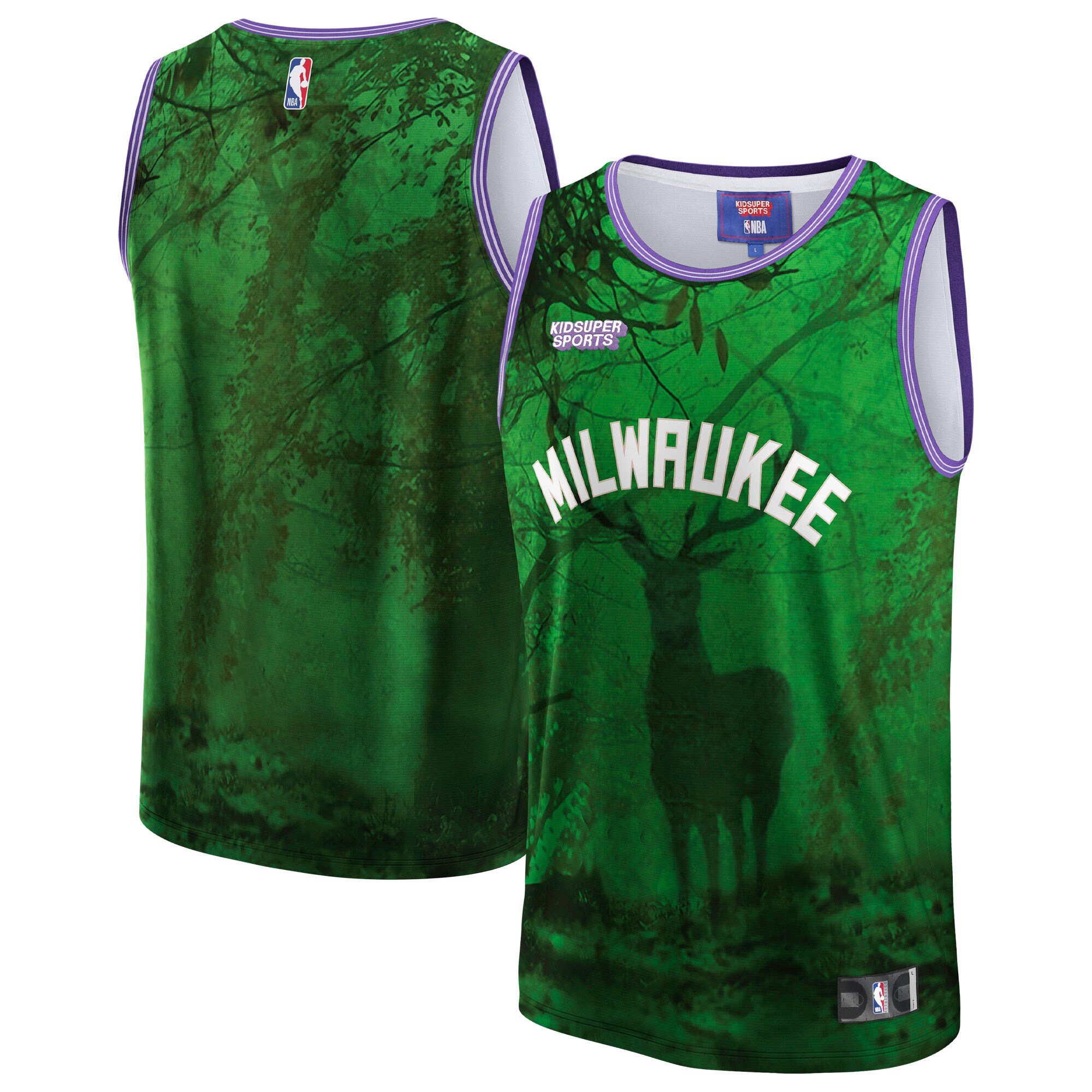 Milwaukee Bucks NBA & KidSuper Studios by Fanatics Unisex Hometown Jersey - Green