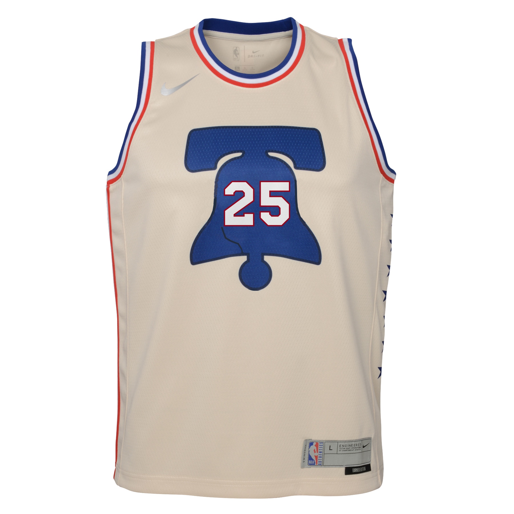 Ben Simmons Philadelphia 76ers  Youth 2020\/21 Swingman Player Jersey Cream - Earned Edition