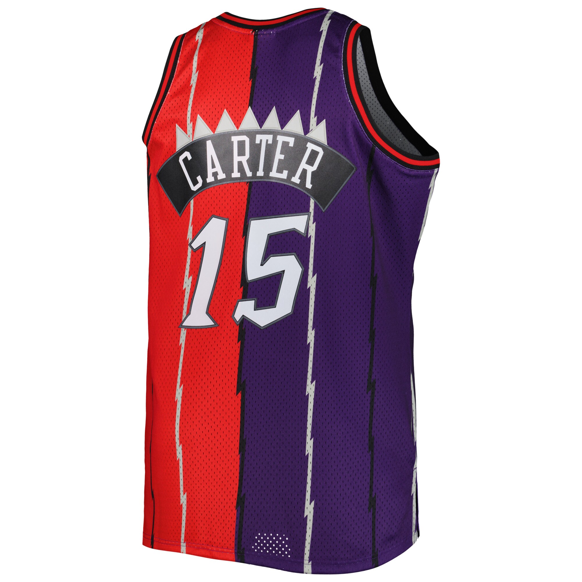 Vince Carter Toronto Raptors Mitchell & Ness Big & Tall Hardwood Classics 1998\/99 Split Swingman Jersey - Purple\/Red