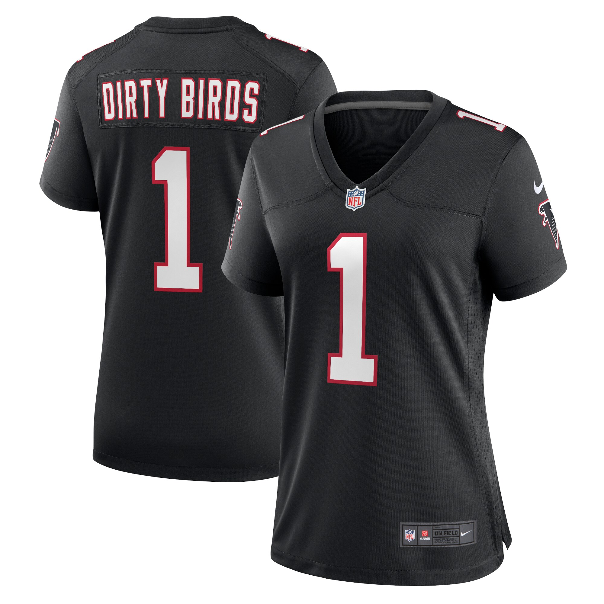 Dirty Birds Atlanta Falcons  Women's Throwback Game Jersey - Black