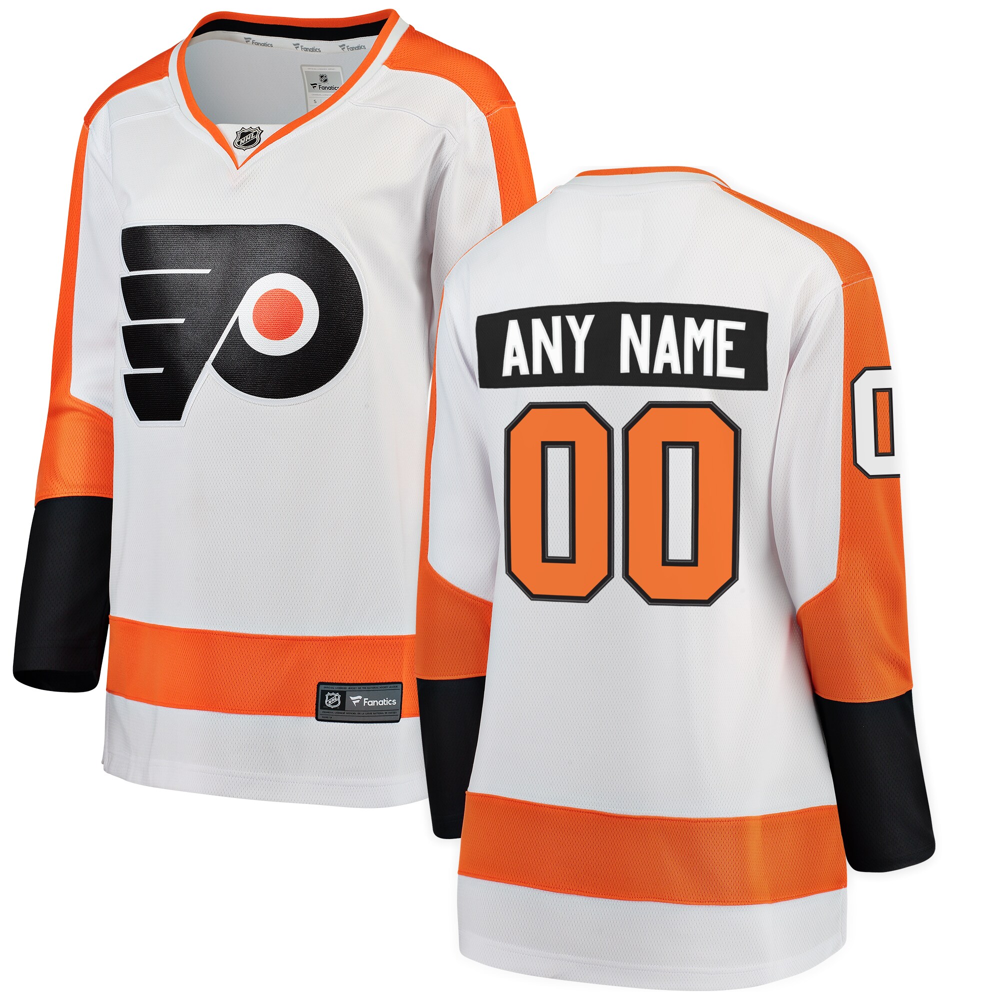 Philadelphia Flyers Fanatics Women's Away Breakaway Custom Jersey - White