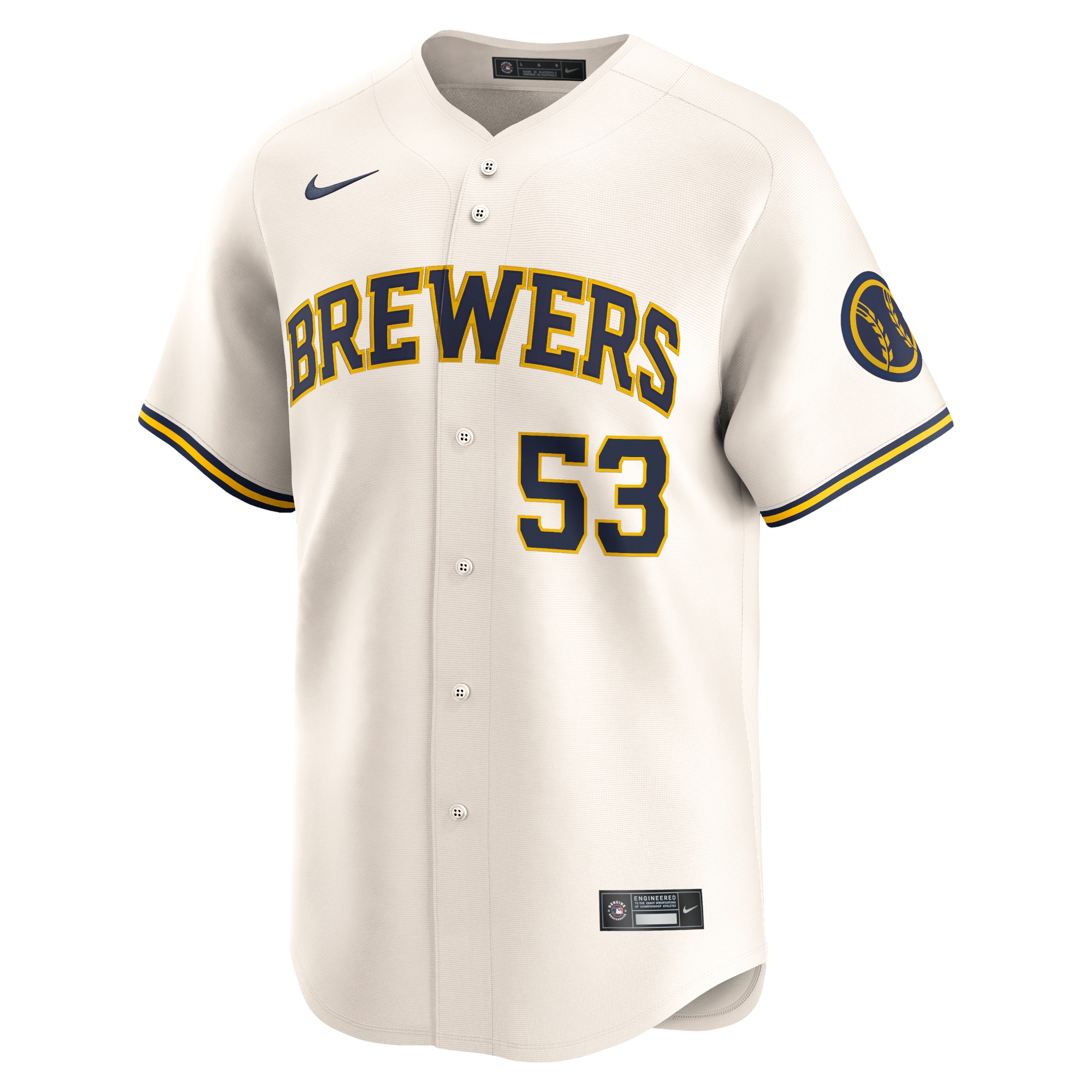 Brandon Woodruff Milwaukee Brewers  Home Limited Player Jersey - Cream