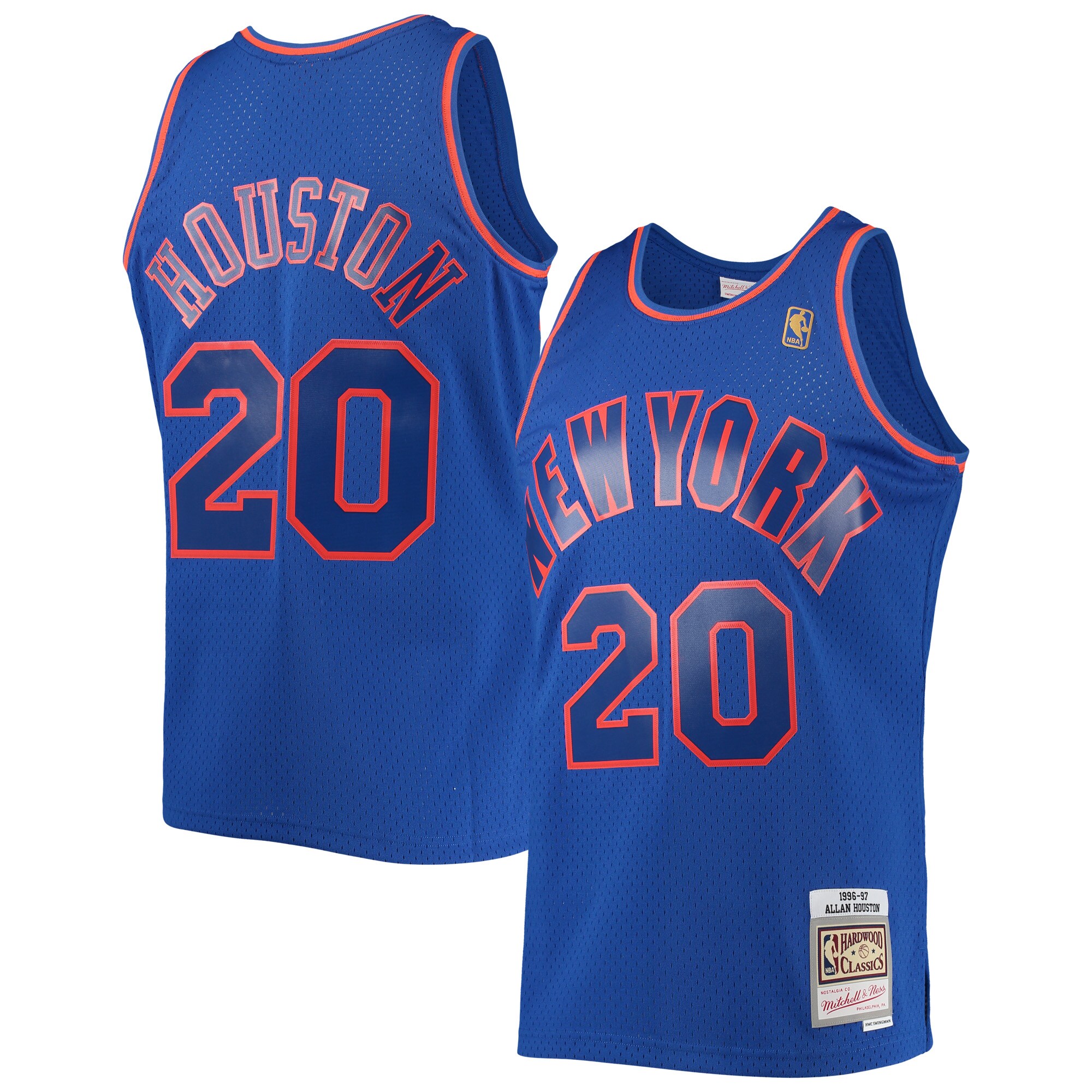 Allan Houston New York Knicks Mitchell & Ness 1996\/97 Throwback Dark Swingman Jersey - Blue