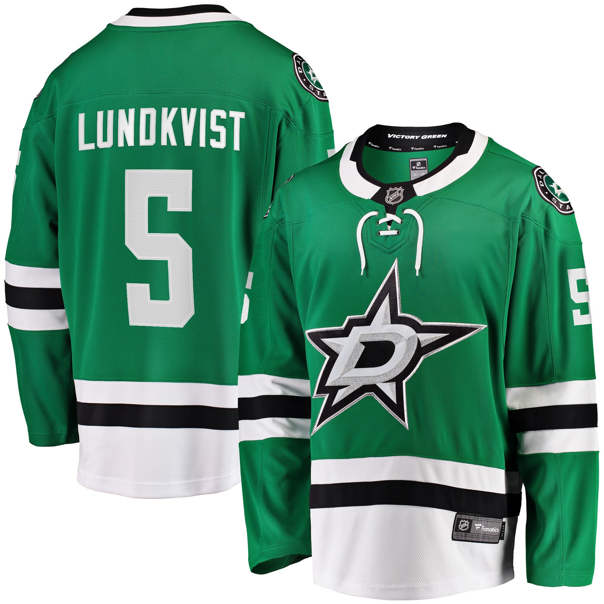 Nils Lundkvist Dallas Stars Fanatics Home Premier Breakaway Player Jersey - Kelly Green