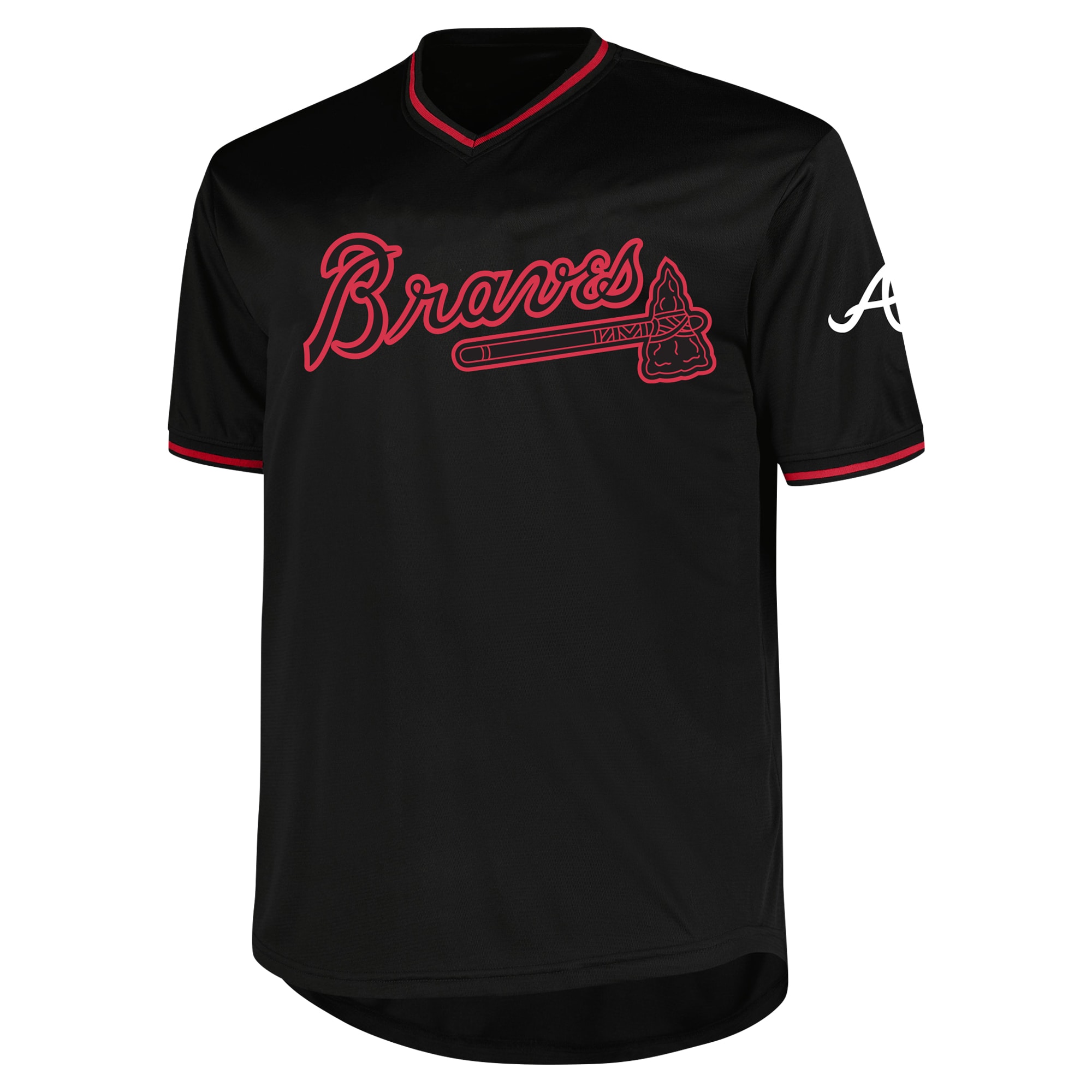 Atlanta Braves Profile Big & Tall Pop Fashion Jersey - Black