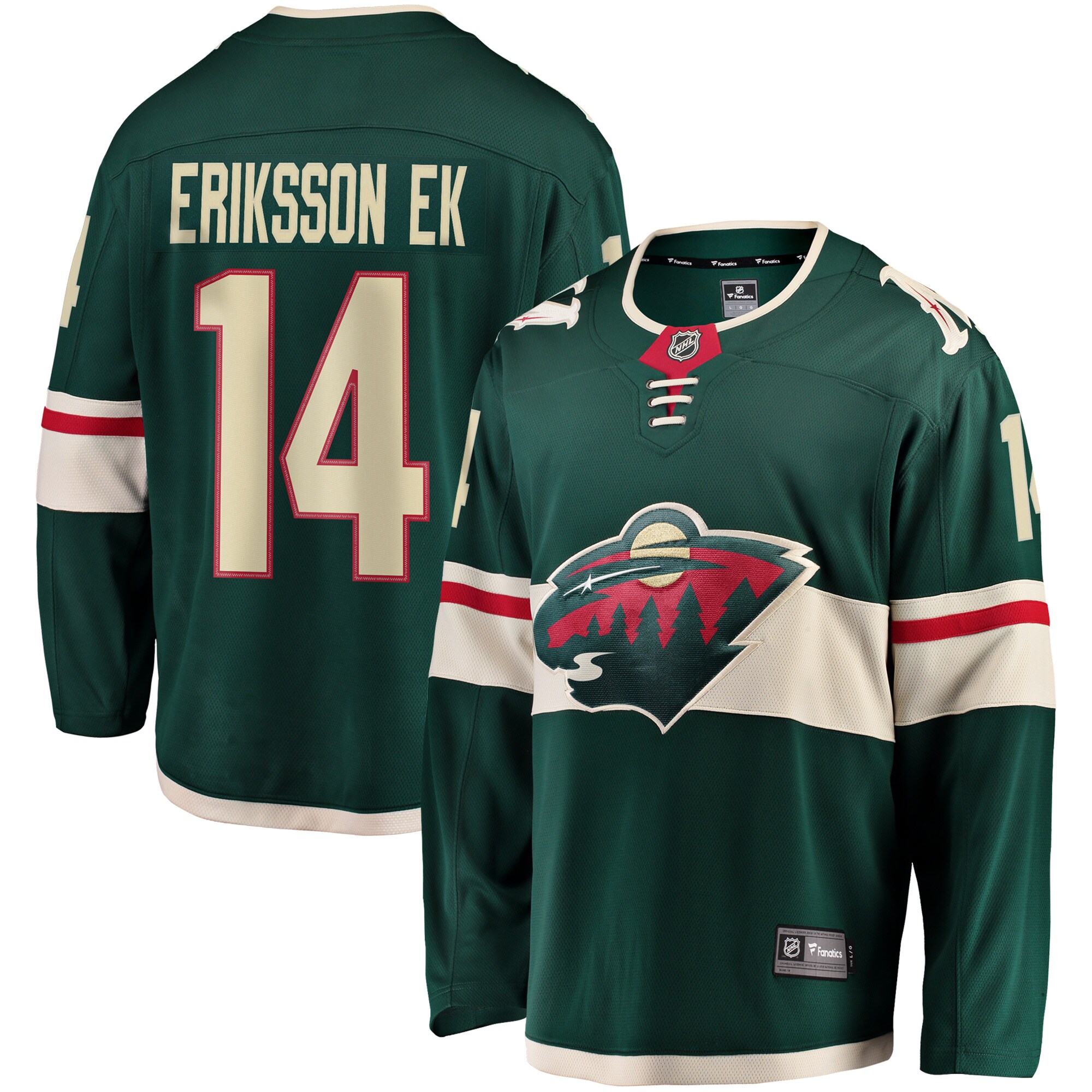 Joel Eriksson Ek Minnesota Wild Fanatics Youth Breakaway Player Jersey - Green
