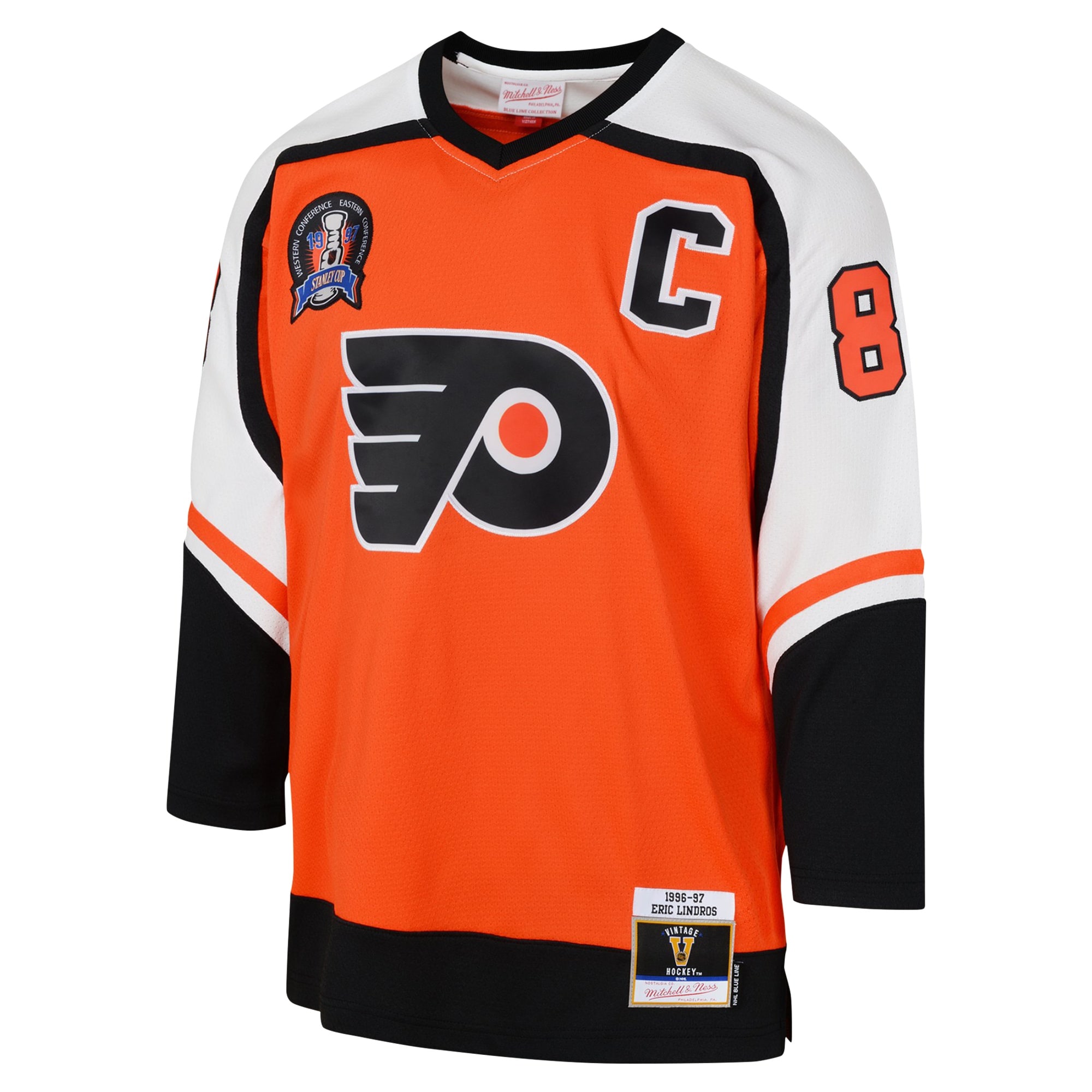 Eric Lindros Philadelphia Flyers Mitchell & Ness Youth 1996-97 Blue Line Player Jersey - Orange