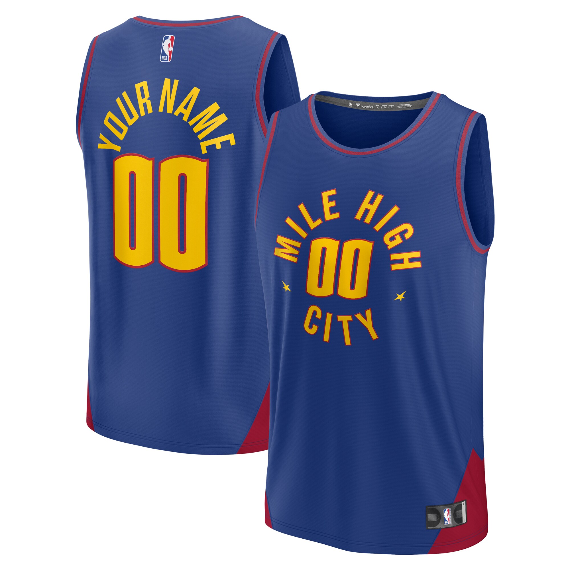 Denver Nuggets Fanatics 2022\/23 Fast Break Custom Replica Jersey - Blue - Statement Edition