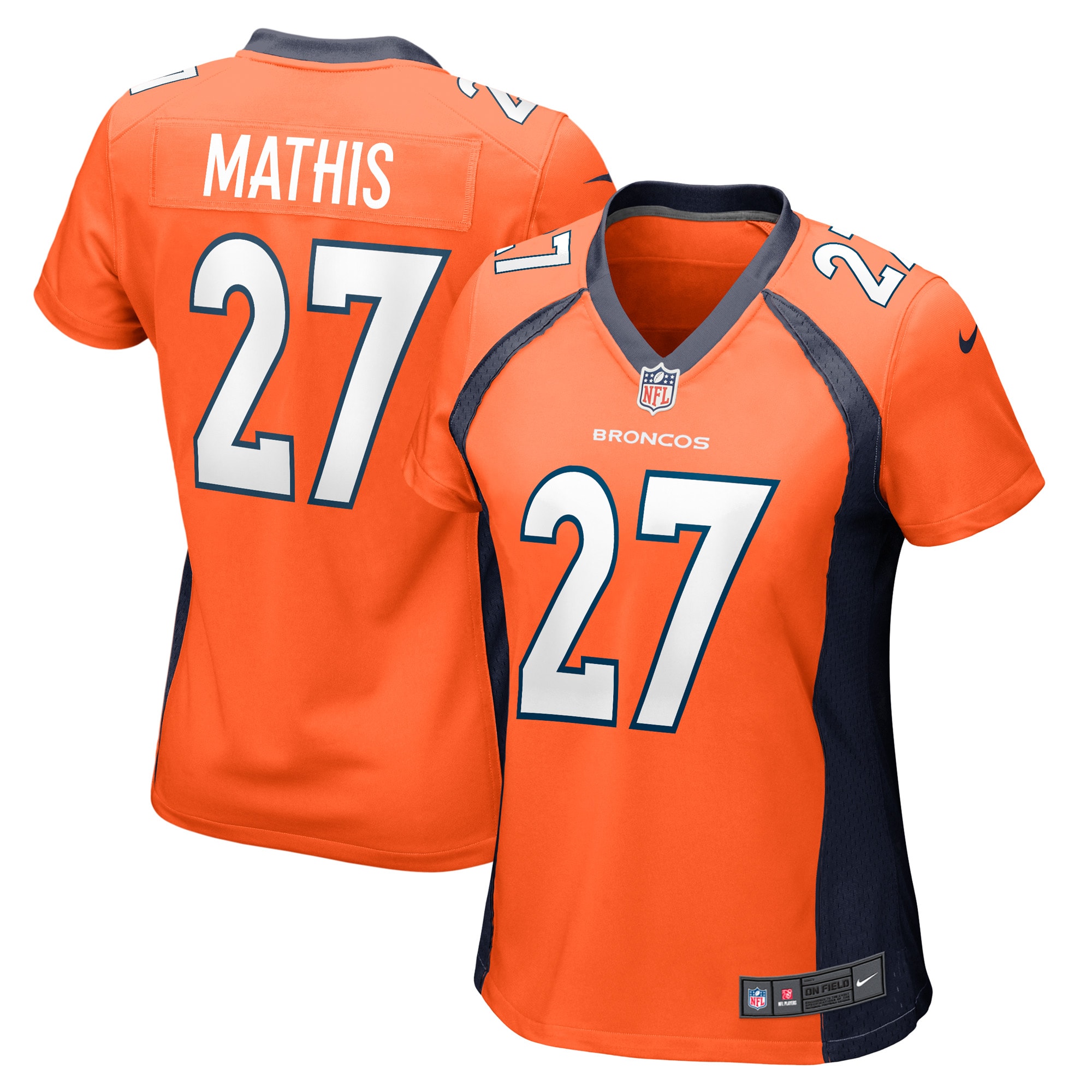 Damarri Mathis Denver Broncos  Women's Game Player Jersey - Orange