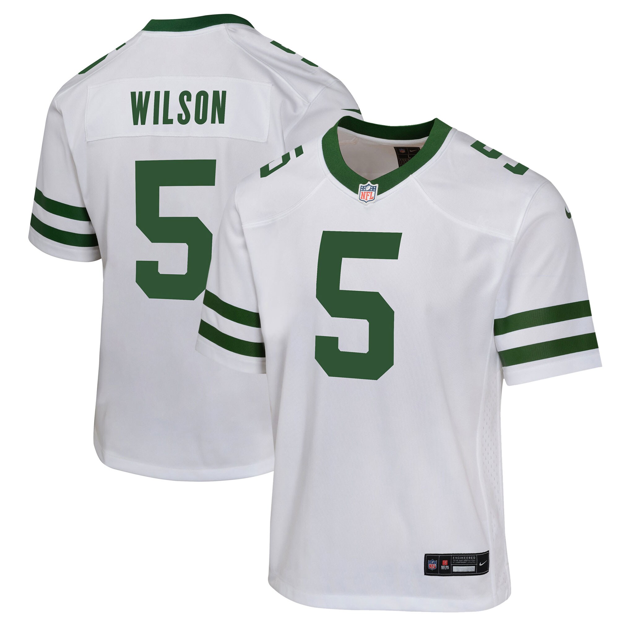 Garrett Wilson New York Jets  Youth Game Jersey - Legacy White
