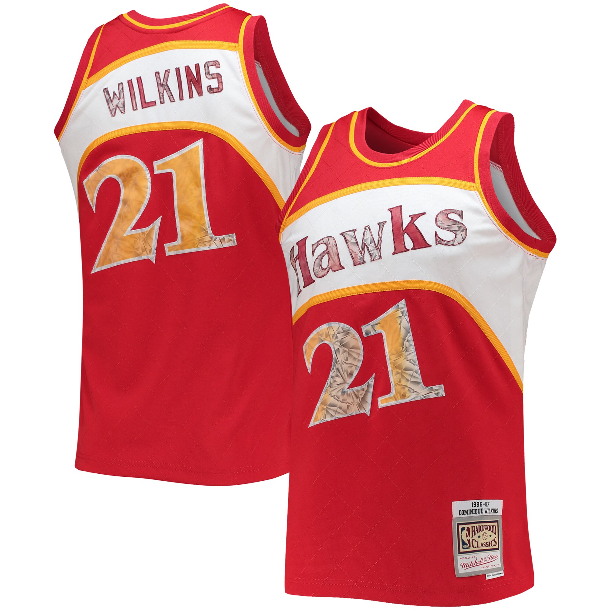 Dominique Wilkins Atlanta Hawks Mitchell & Ness 1986\/87 Hardwood Classics NBA 75th Anniversary Diamond Swingman Jersey - Red