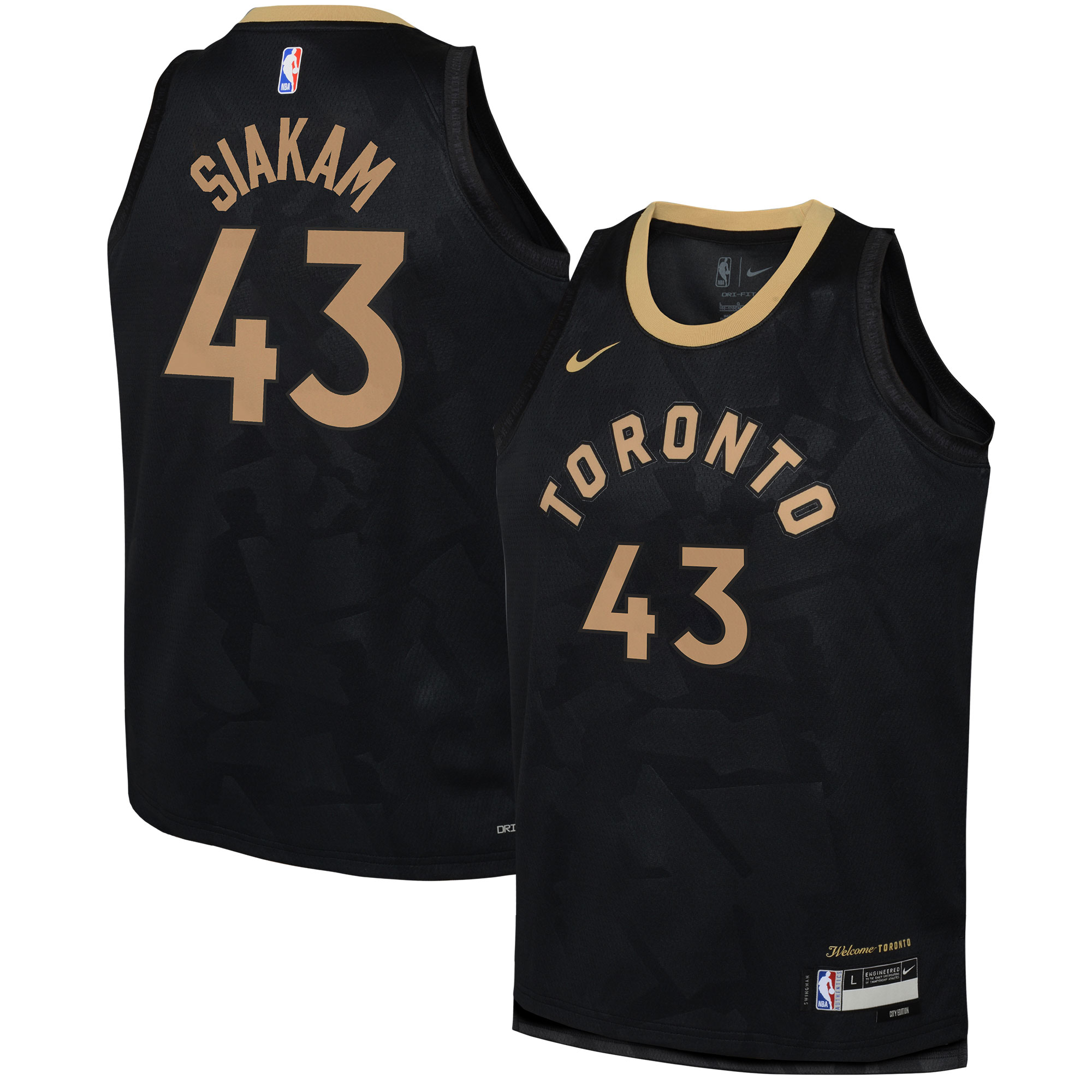 Pascal Siakam Toronto Raptors  Youth 2022\/23 Swingman Jersey - City Edition - Black