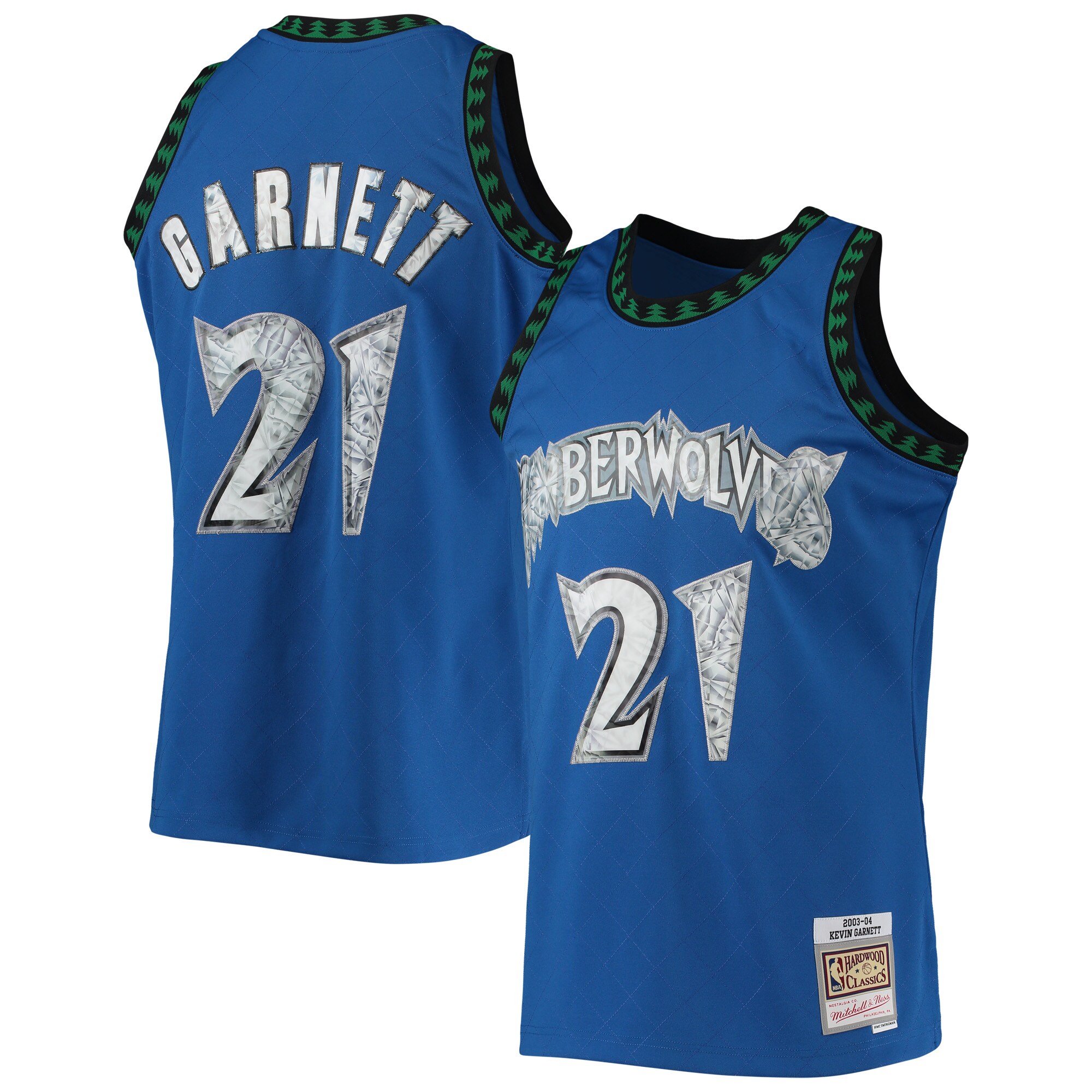 Kevin Garnett Minnesota Timberwolves Mitchell & Ness 2003\/04 Hardwood Classics NBA 75th Anniversary Diamond Swingman Jersey - Blue