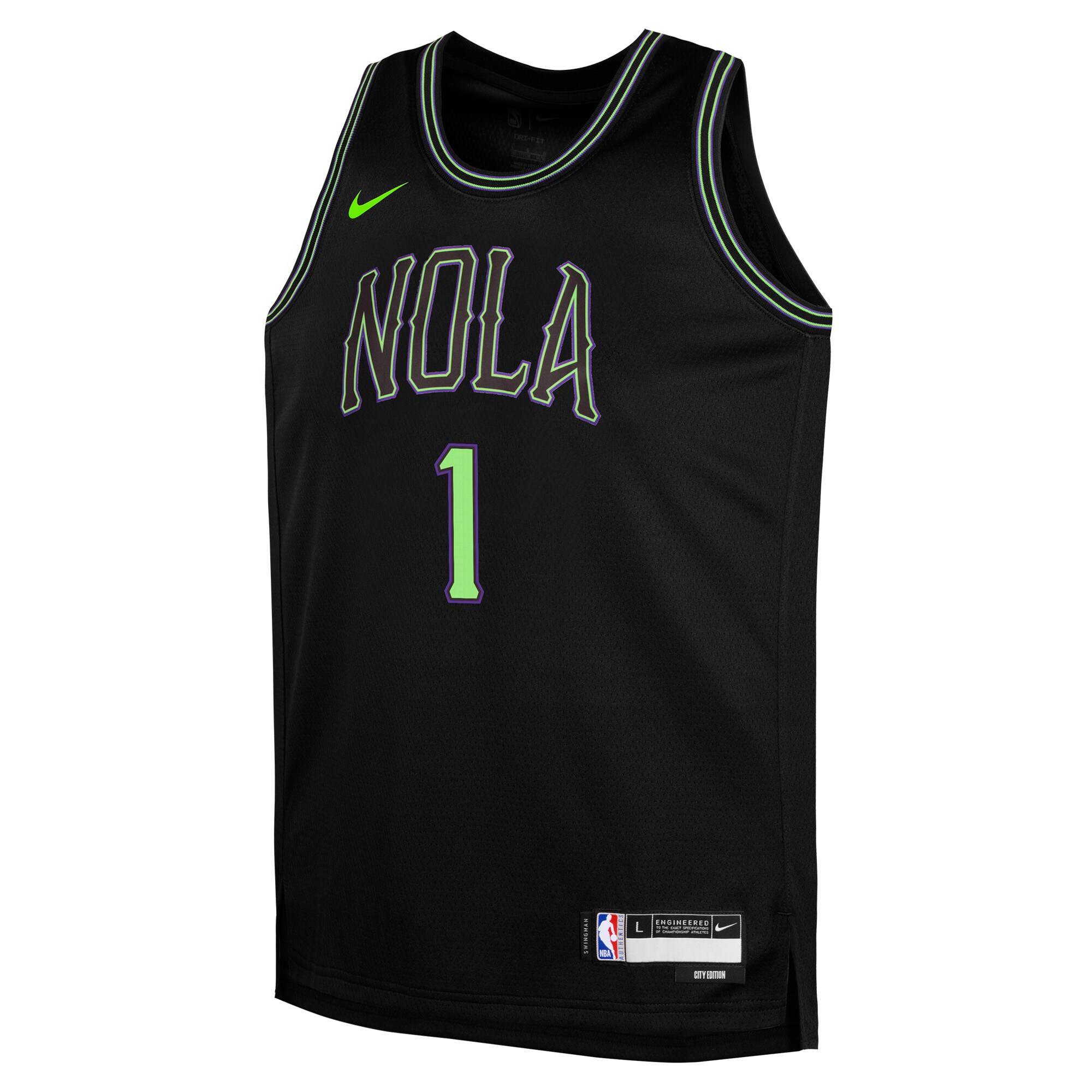 Zion Williamson New Orleans Pelicans  Youth  Swingman Replica Jersey - City Edition - Black