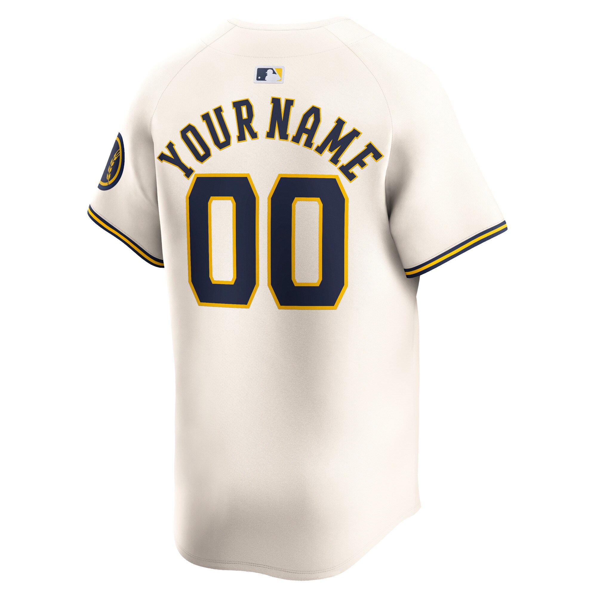 Milwaukee Brewers  Youth Home Limited Custom Jersey - Cream