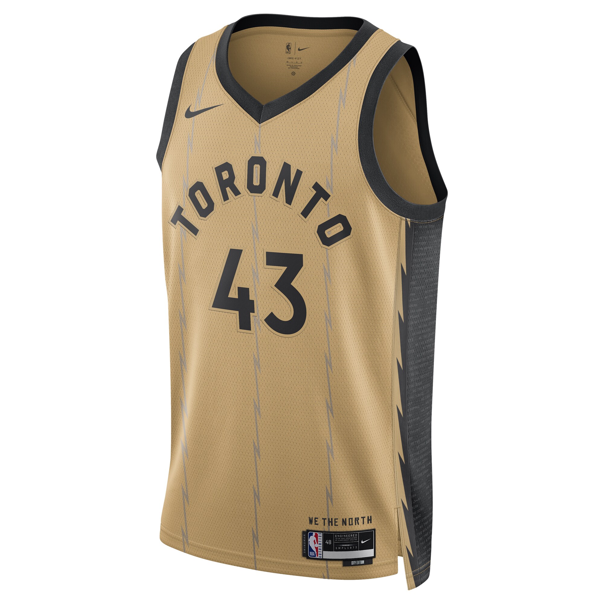 Pascal Siakam Toronto Raptors  Unisex 2023\/24 Swingman Jersey - Gold - City Edition