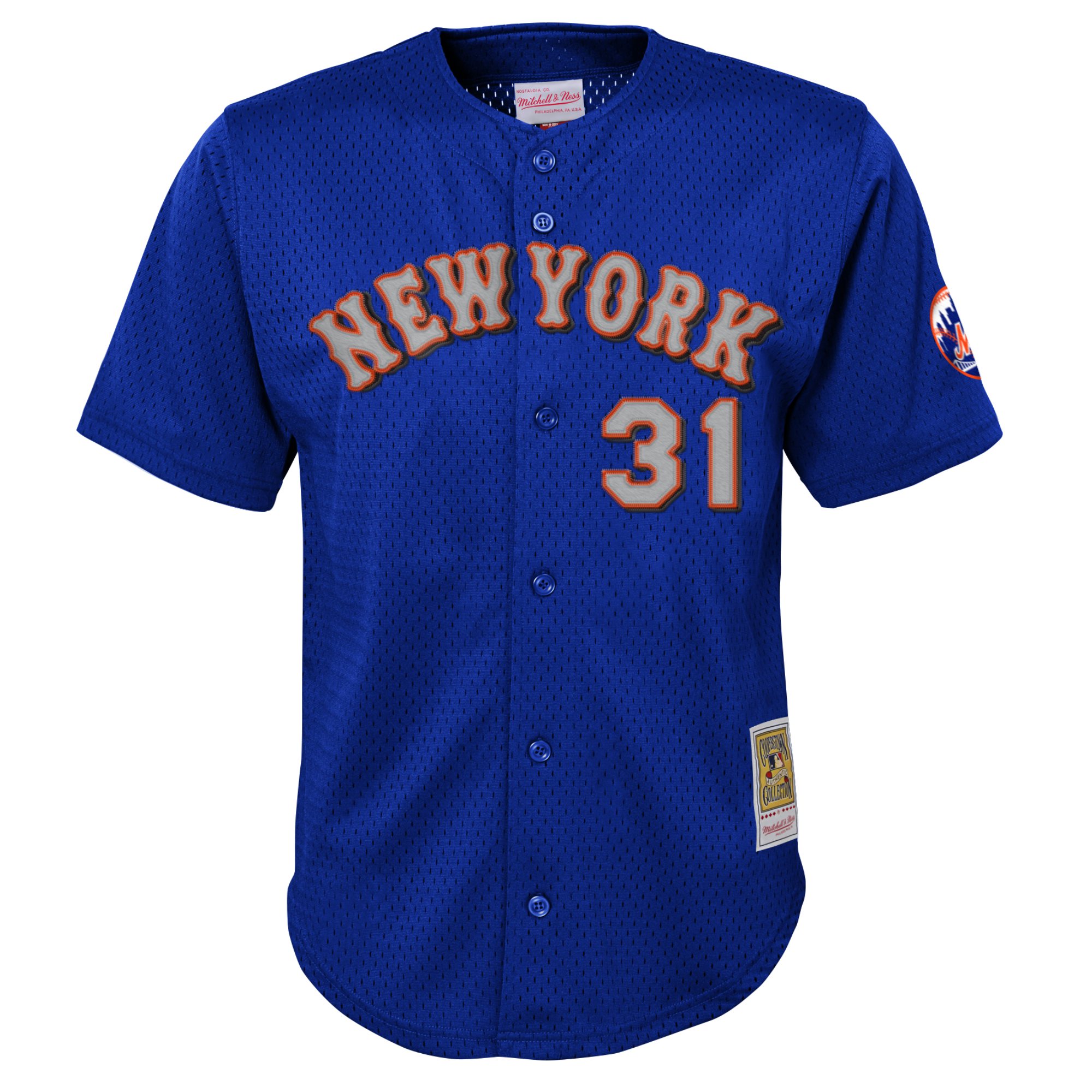 Mike Piazza New York Mets Mitchell & Ness Youth Cooperstown Collection\u00c2\u00a0Mesh Batting Practice Jersey - Royal