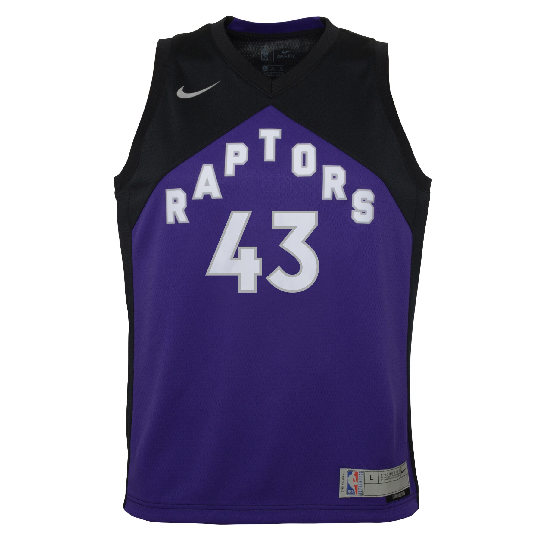 Pascal Siakam Toronto Raptors  Youth 2020\/21 Swingman Player Jersey Black\/Purple - Earned Edition