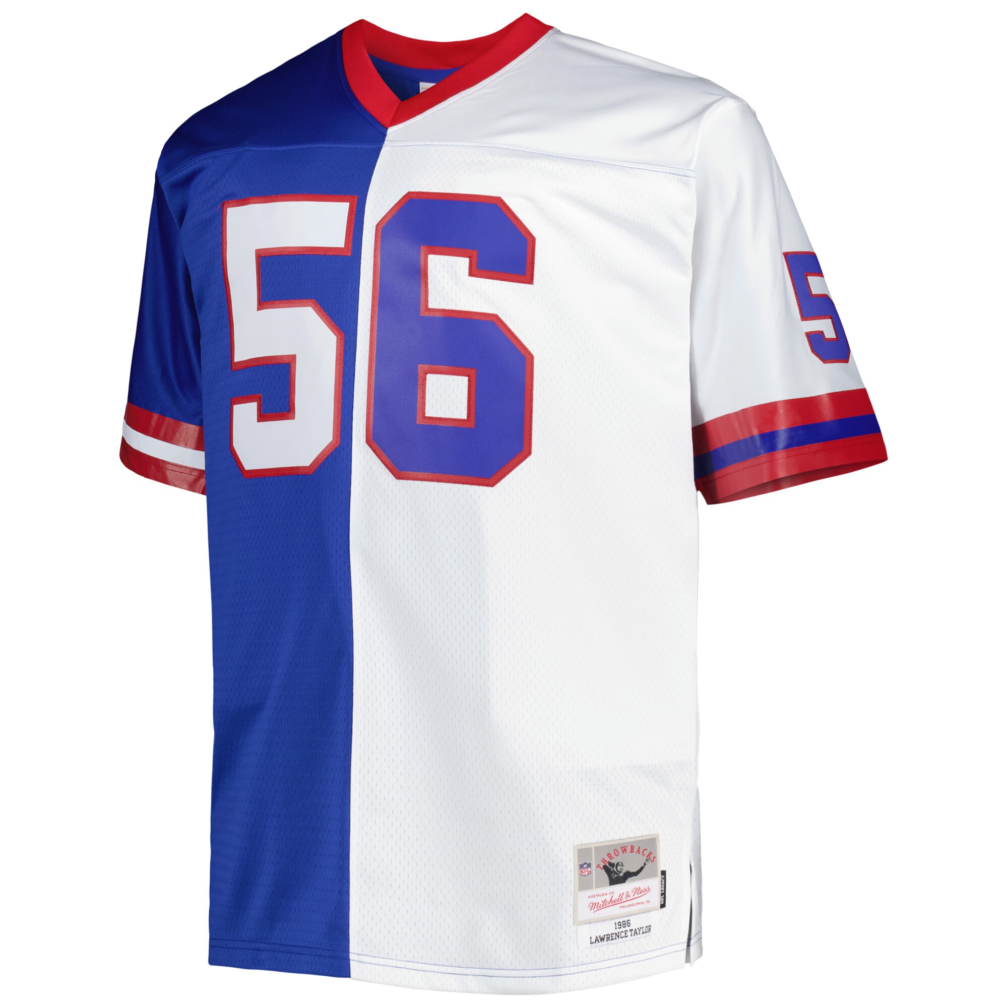 Lawrence Taylor New York Giants Mitchell & Ness Big & Tall Split Legacy Retired Player Replica Jersey - Royal\/White