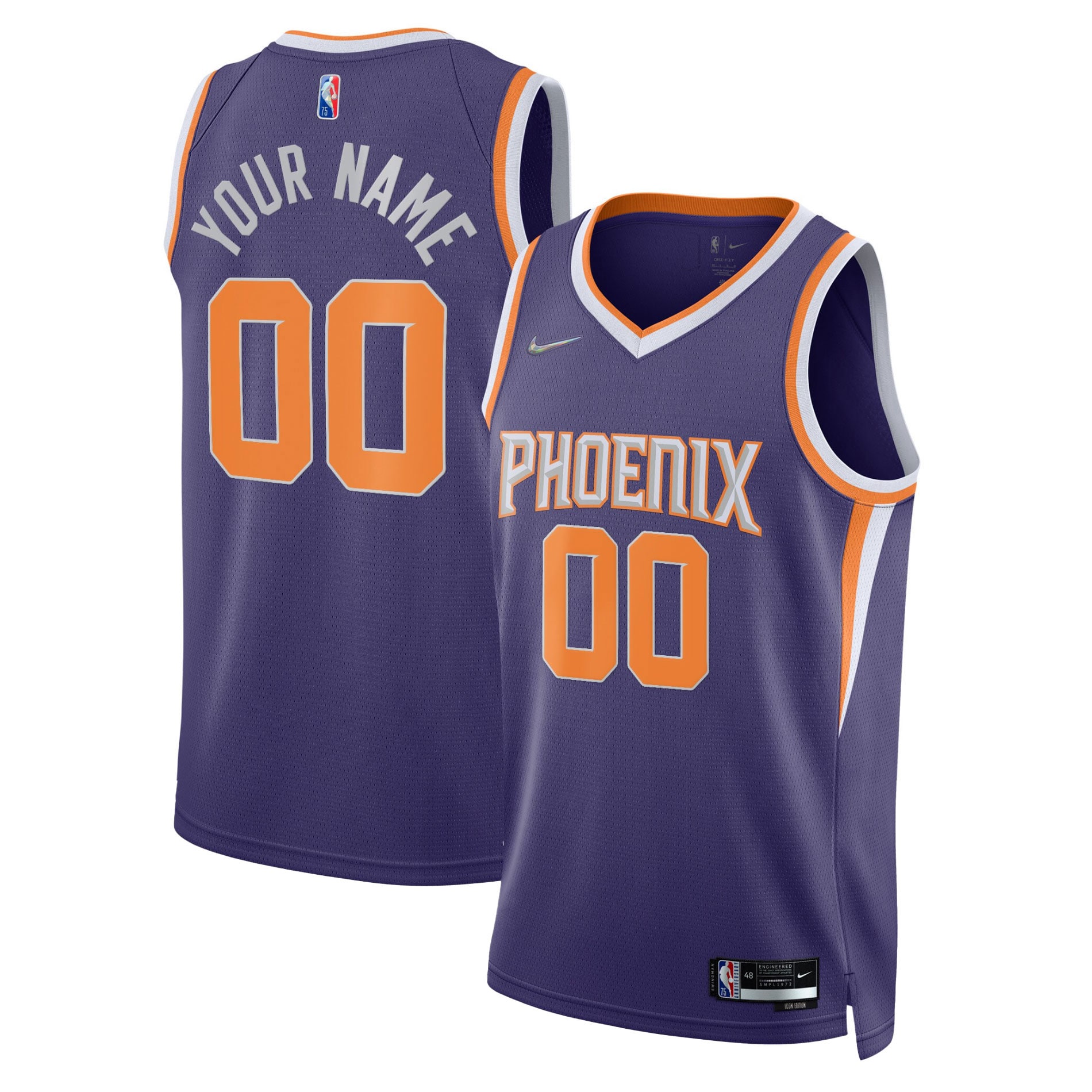 Phoenix Suns  2021\/22 Diamond Swingman Custom Jersey - Icon Edition - Purple