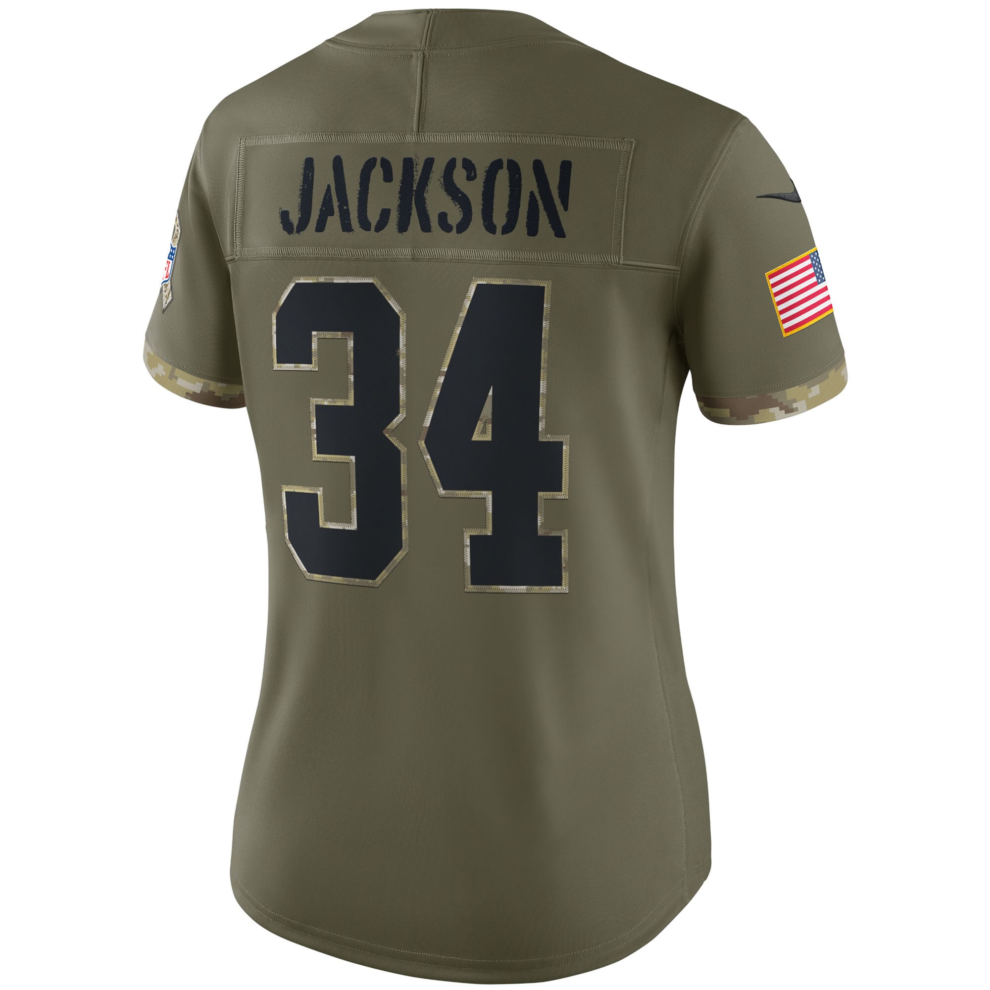 Bo Jackson Las Vegas Raiders  Women's 2022 Salute To Service Retired Player Limited Jersey - Olive