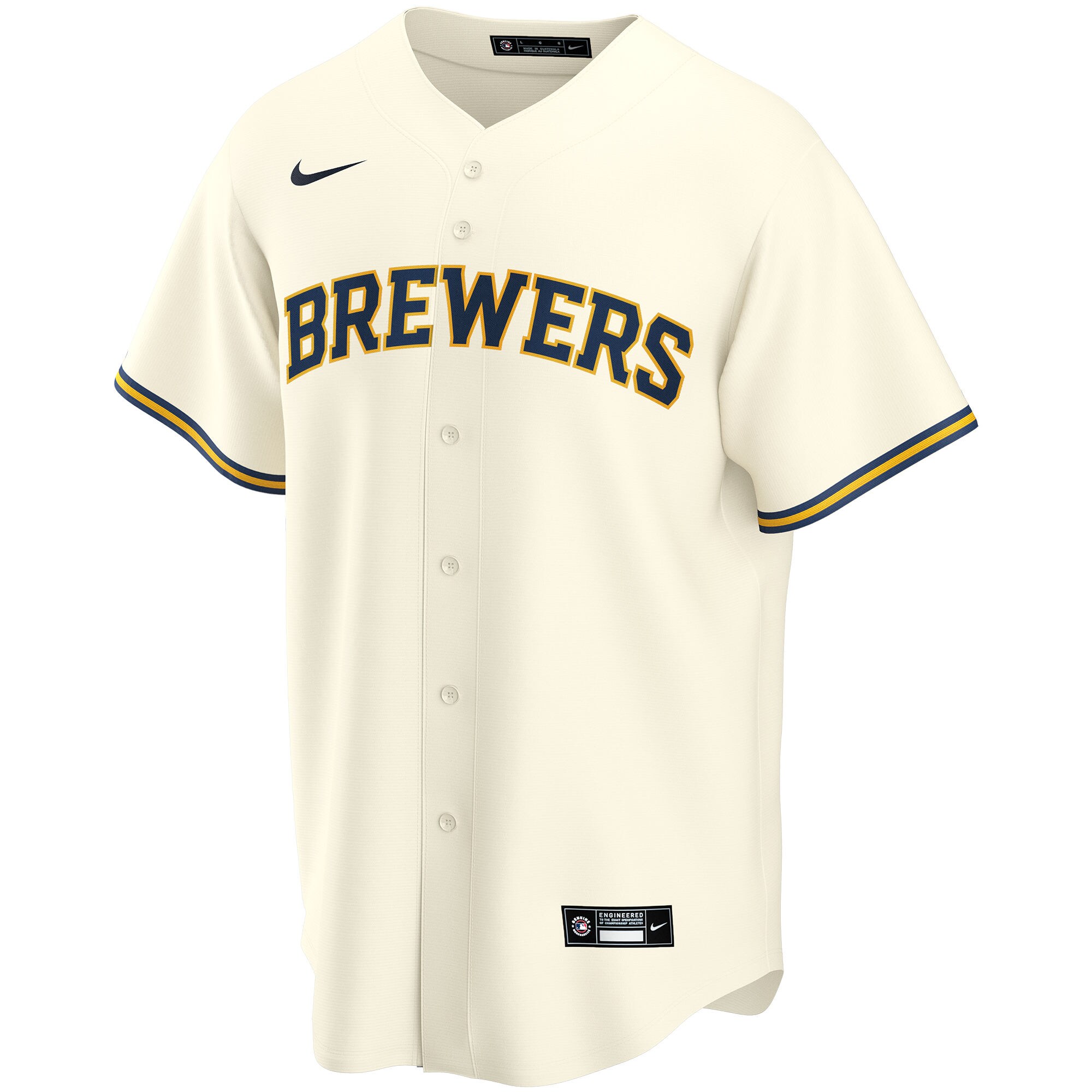 Milwaukee Brewers  Home Replica Custom Jersey - Cream