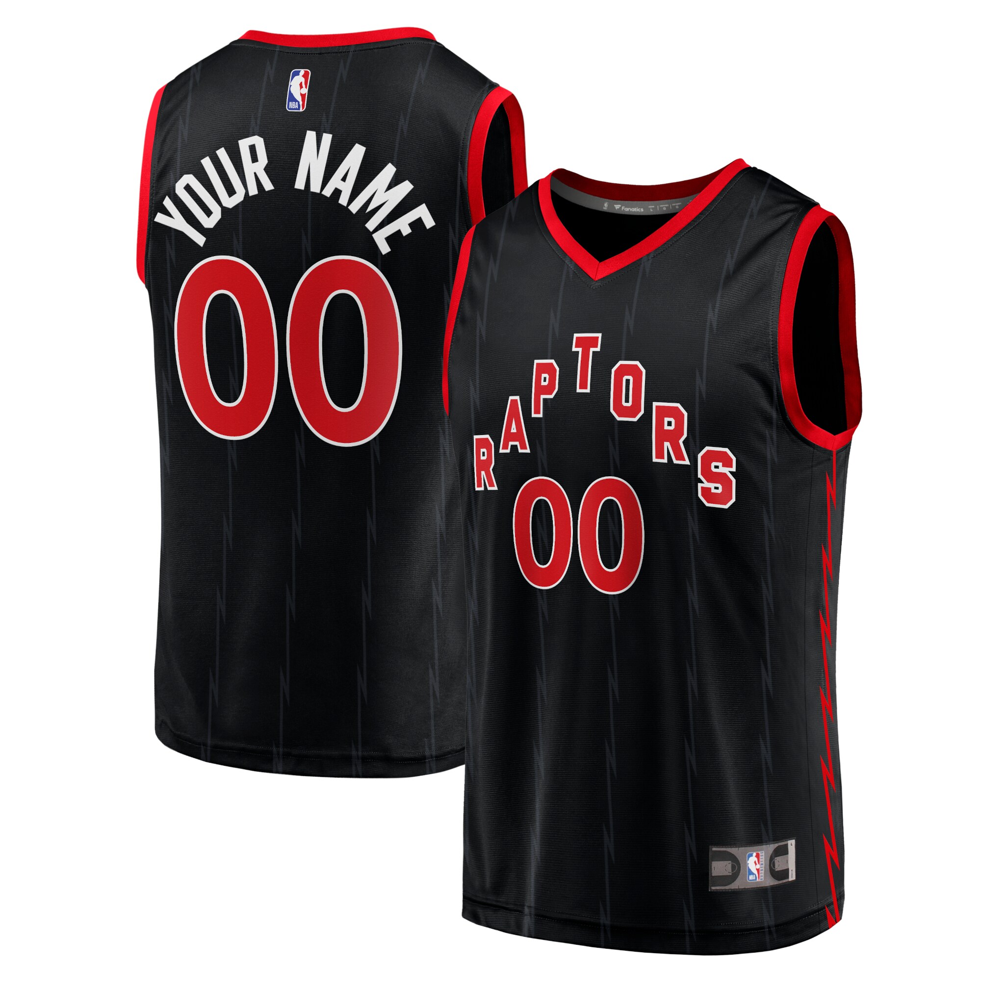 Toronto Raptors Fanatics Fast Break Replica Custom Jersey Black - Statement Edition