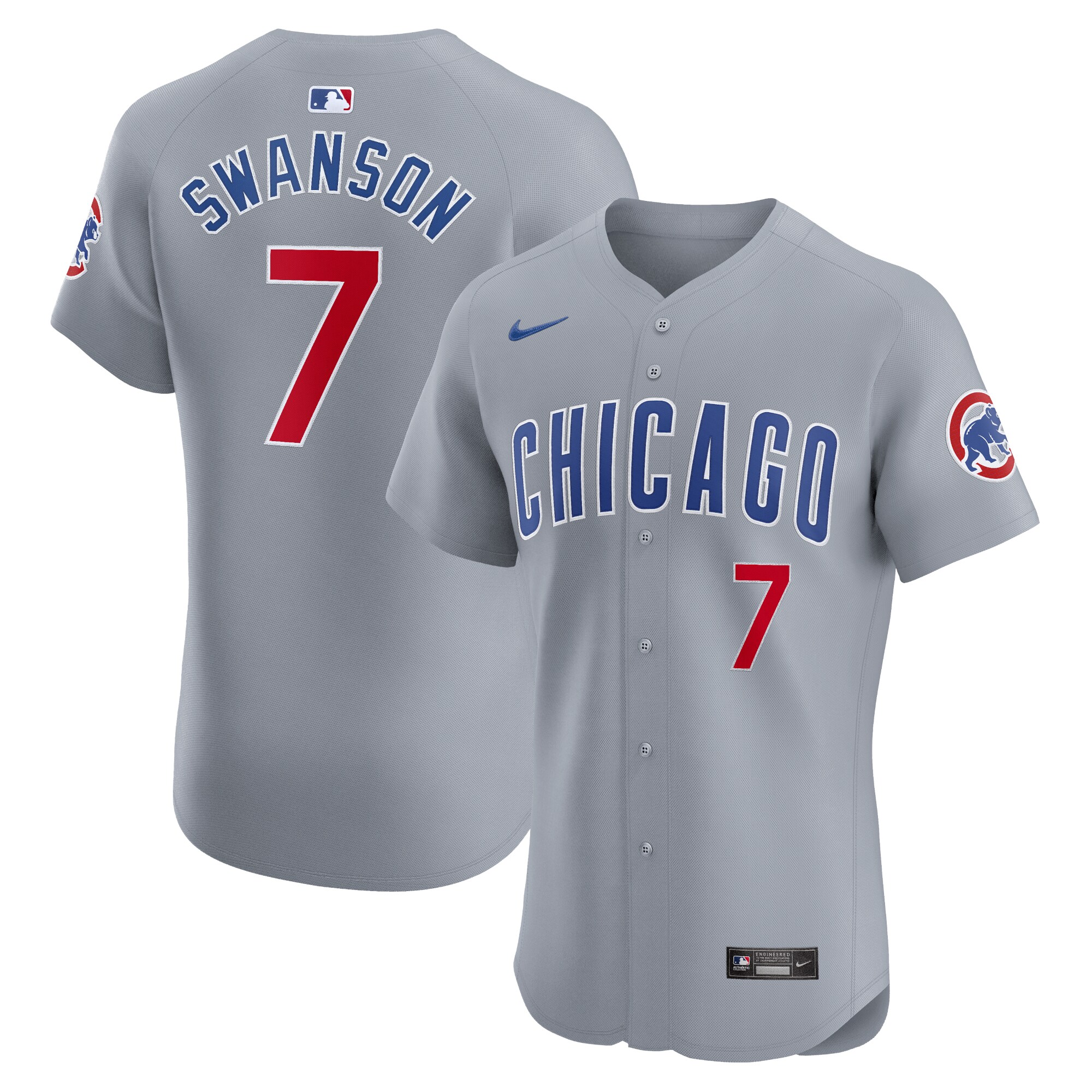 Dansby Swanson Chicago Cubs  Road Elite Player Jersey - Gray