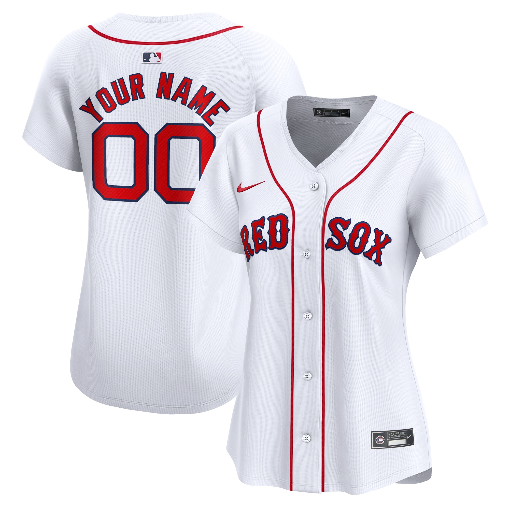 Boston Red Sox  Women's Home Limited Custom Jersey - White