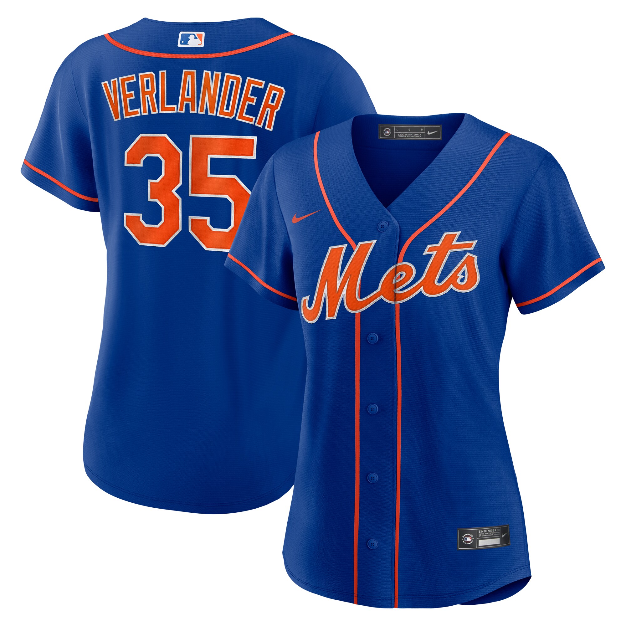 Justin Verlander New York Mets  Women's Alternate Replica Player Jersey - Royal