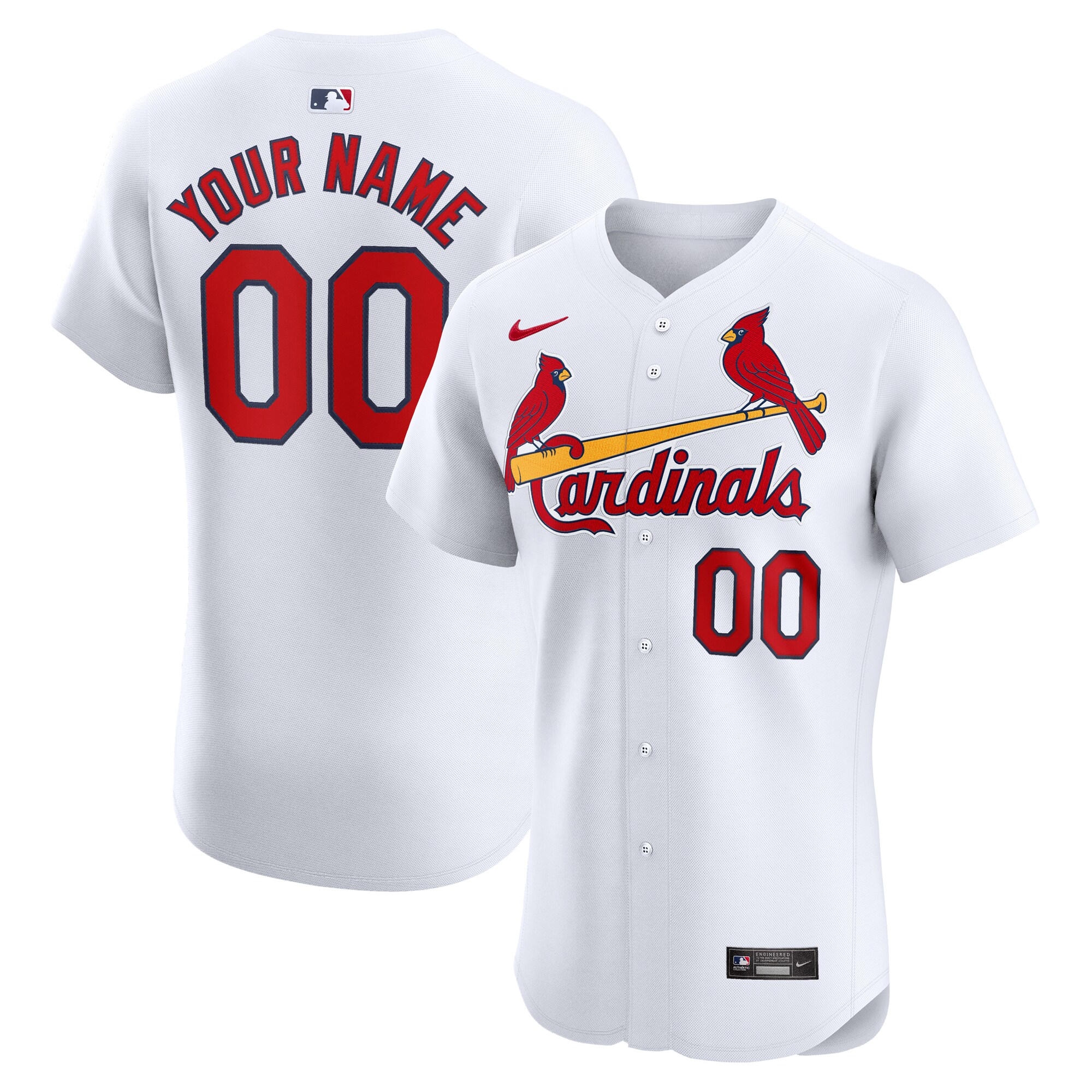 St. Louis Cardinals  Home Elite Custom Jersey - White