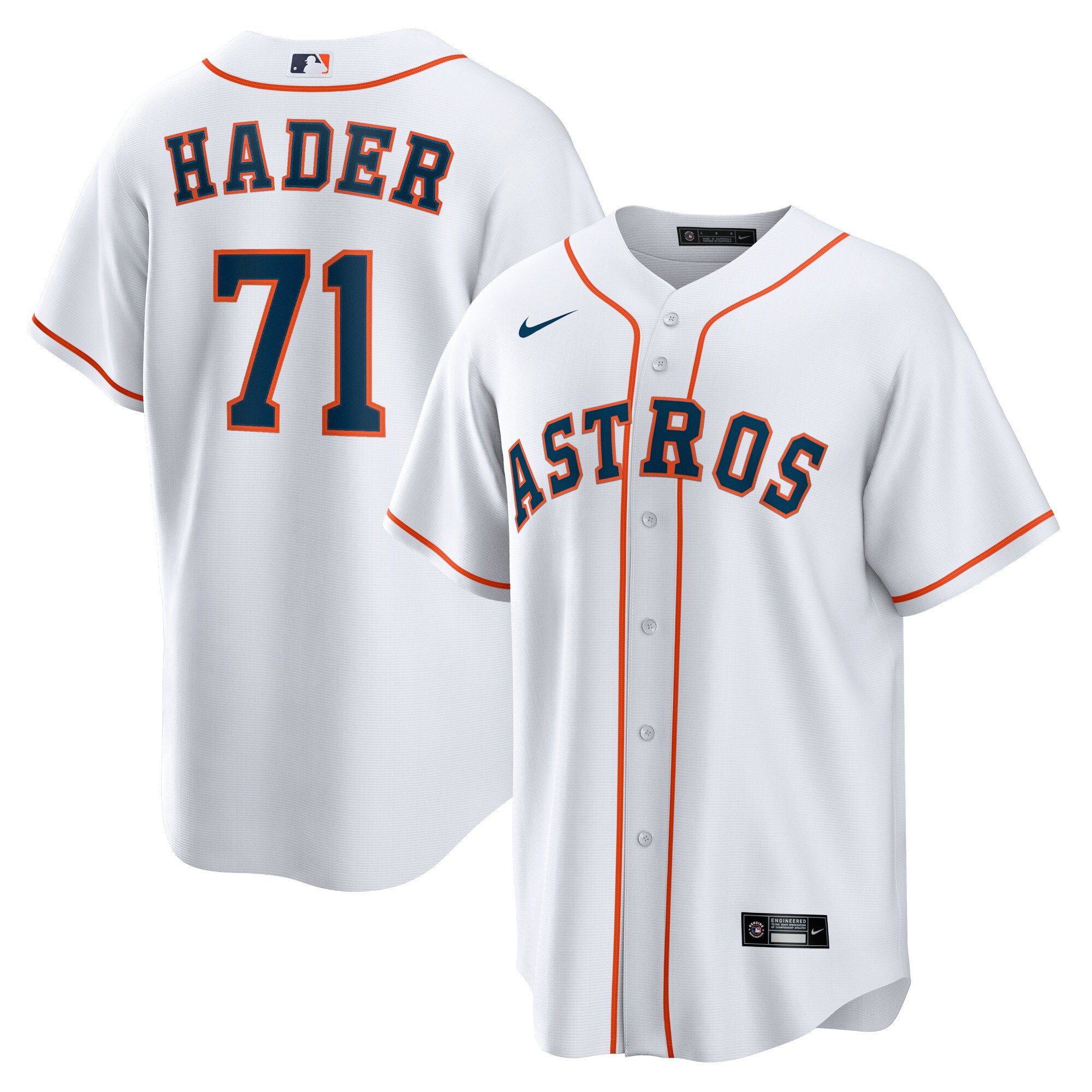 Josh Hader Houston Astros  Home Replica Player Jersey - White